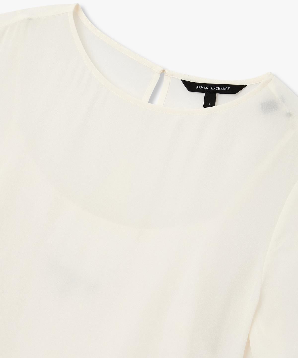 아르마니 익스체인지(ARMANI EXCHANGE) 여성 숏 슬리브 크루넥 블라우스 _아이보리_A426120501