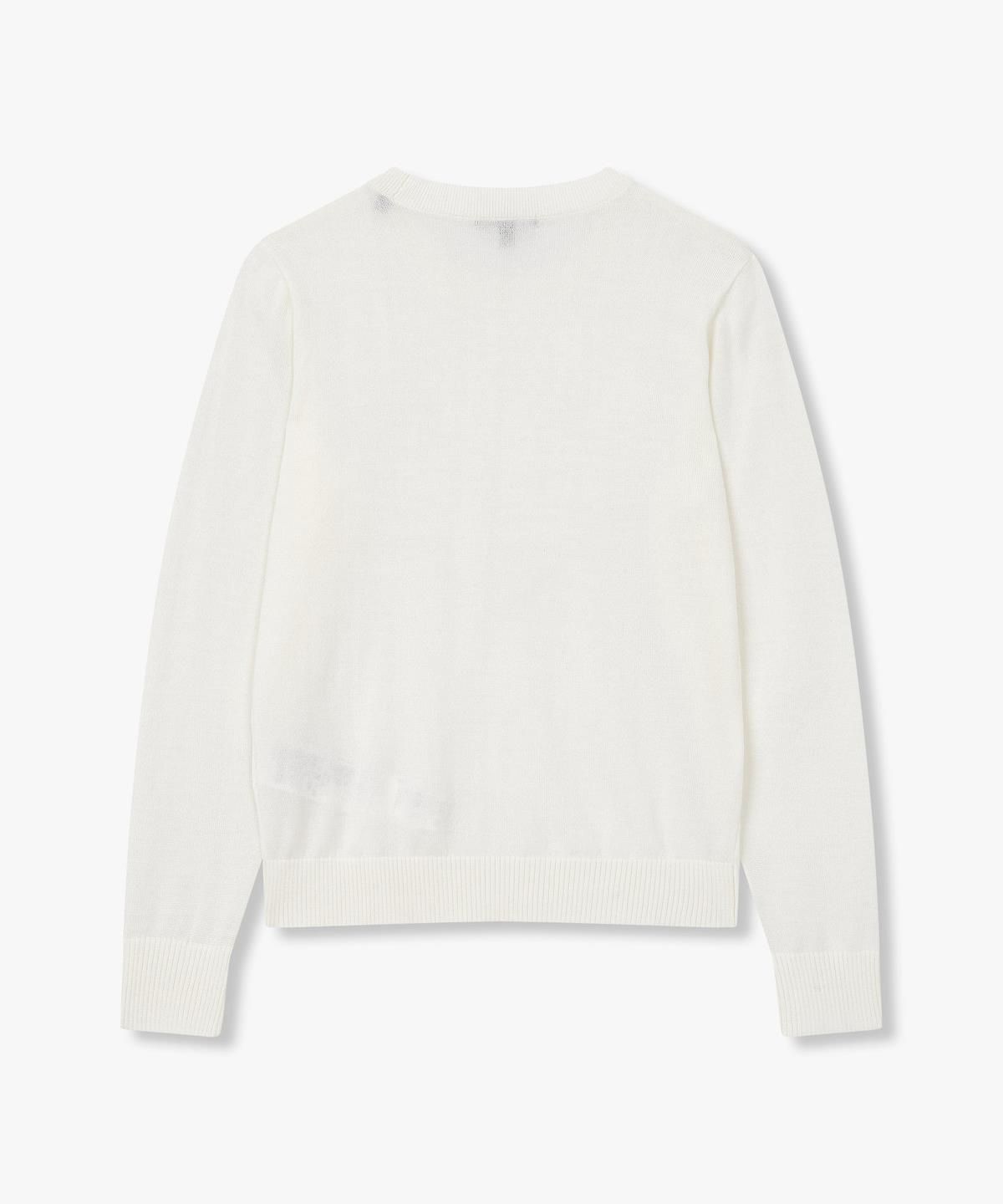 아르마니 익스체인지(ARMANI EXCHANGE) 여성 스몰 로고 크루넥 풀오버 _크림_A424332511