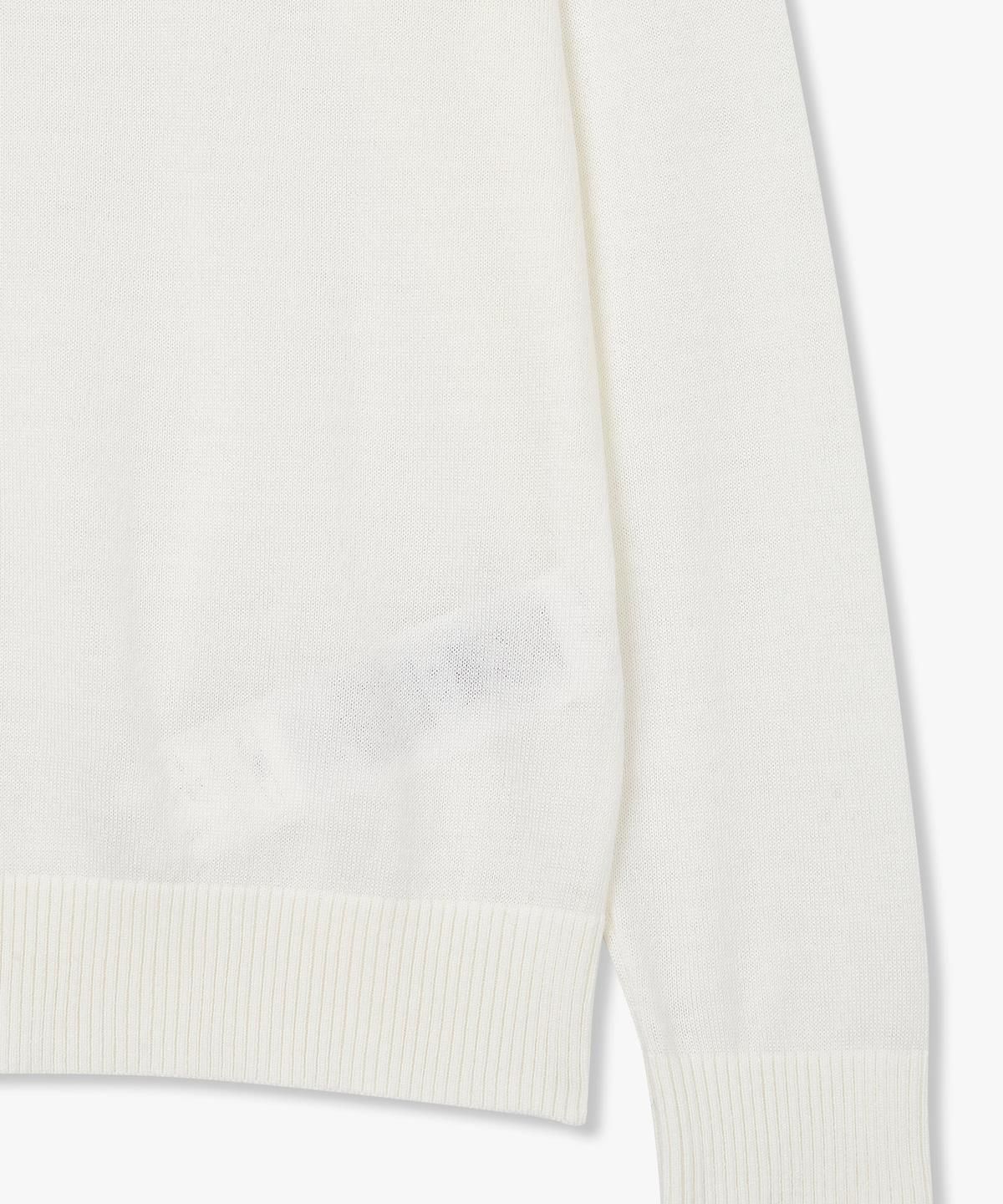 아르마니 익스체인지(ARMANI EXCHANGE) 여성 스몰 로고 크루넥 풀오버 _크림_A424332511