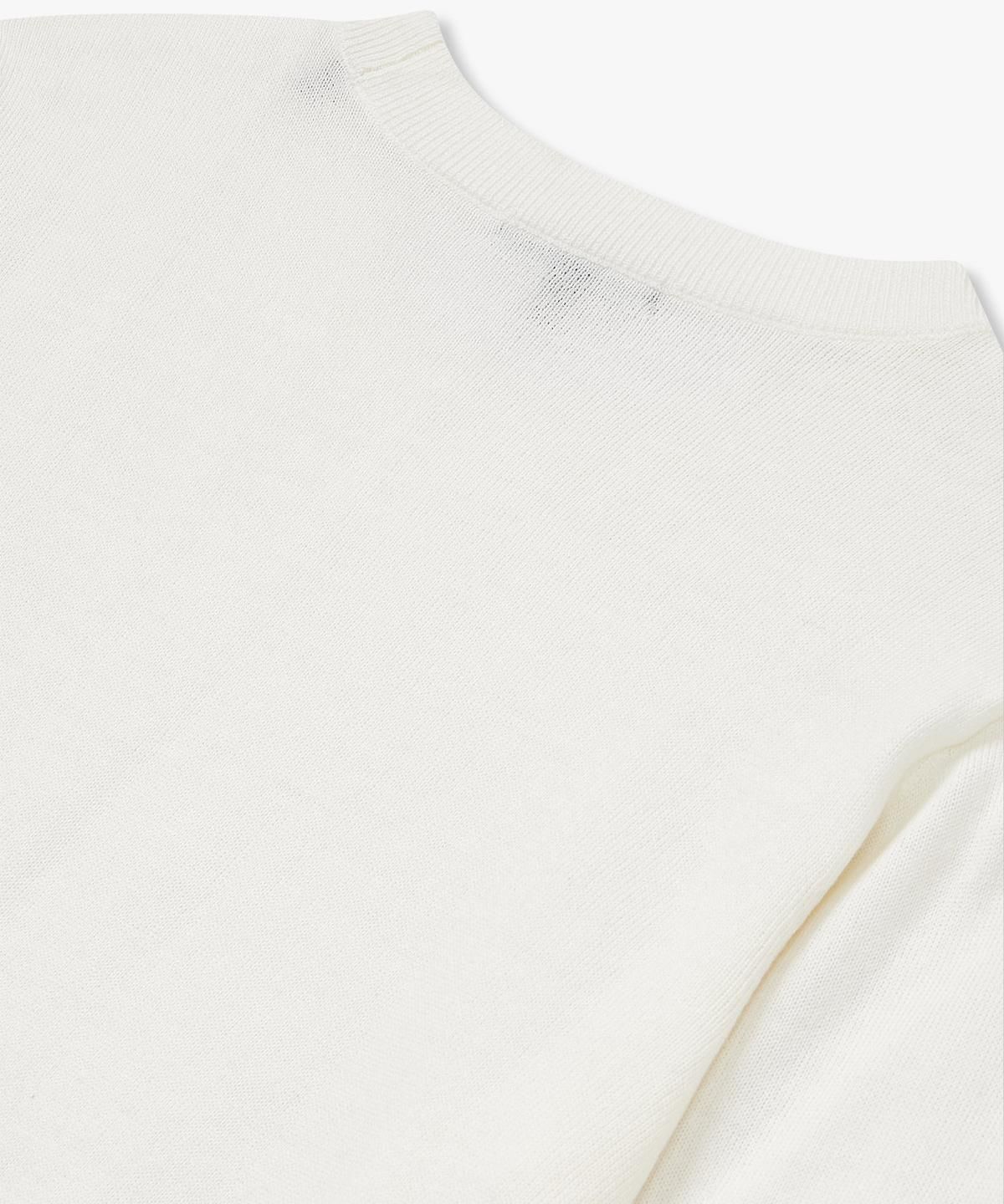 아르마니 익스체인지(ARMANI EXCHANGE) 여성 스몰 로고 크루넥 풀오버 _크림_A424332511