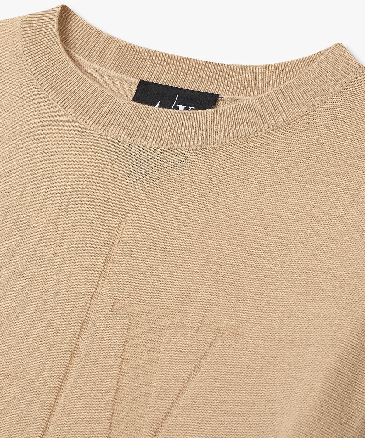 아르마니 익스체인지(ARMANI EXCHANGE) 여성 로고 자가트 울 니트 풀오버 _베이지_A425332518