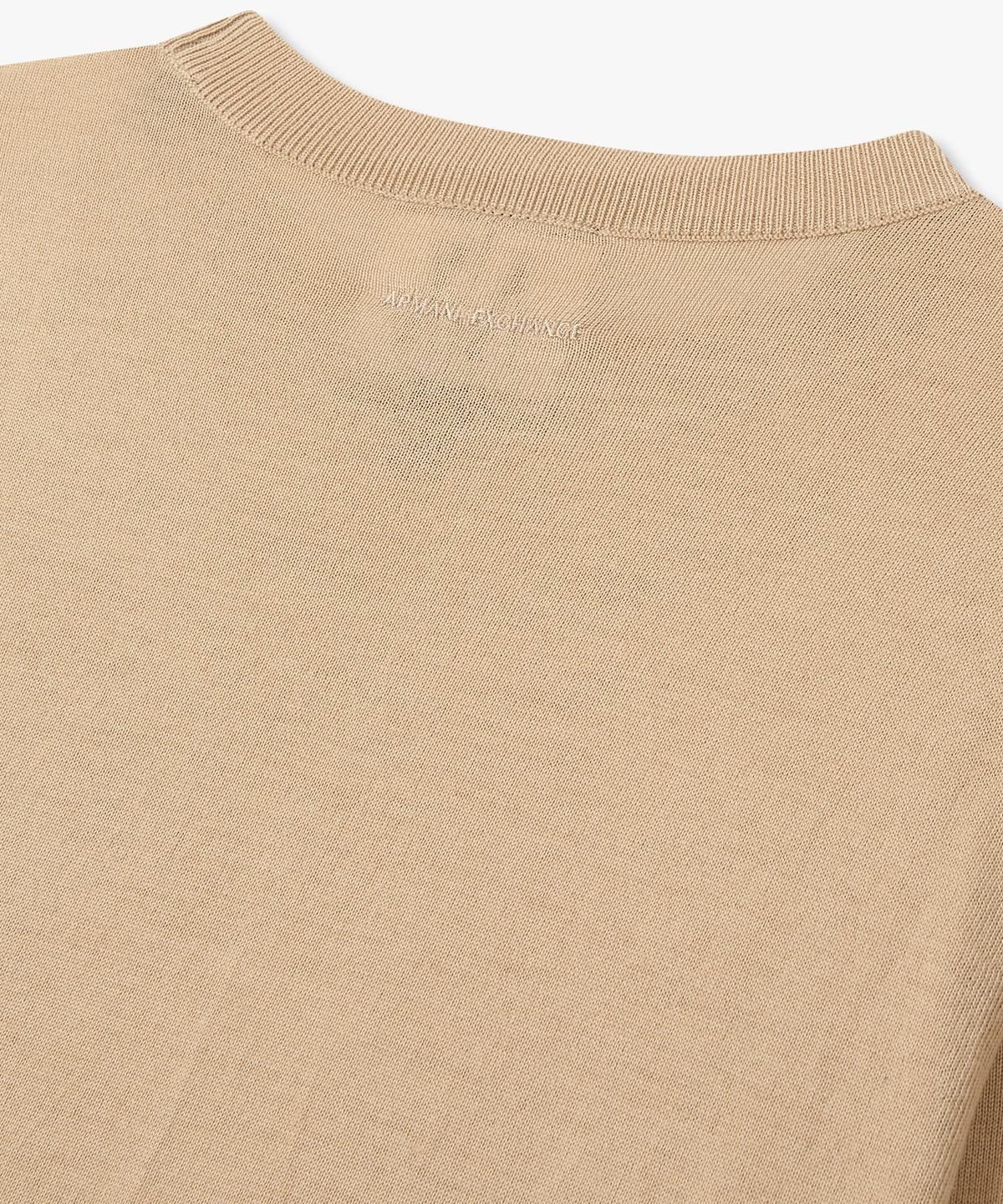 아르마니 익스체인지(ARMANI EXCHANGE) 여성 로고 자가트 울 니트 풀오버 _베이지_A425332518