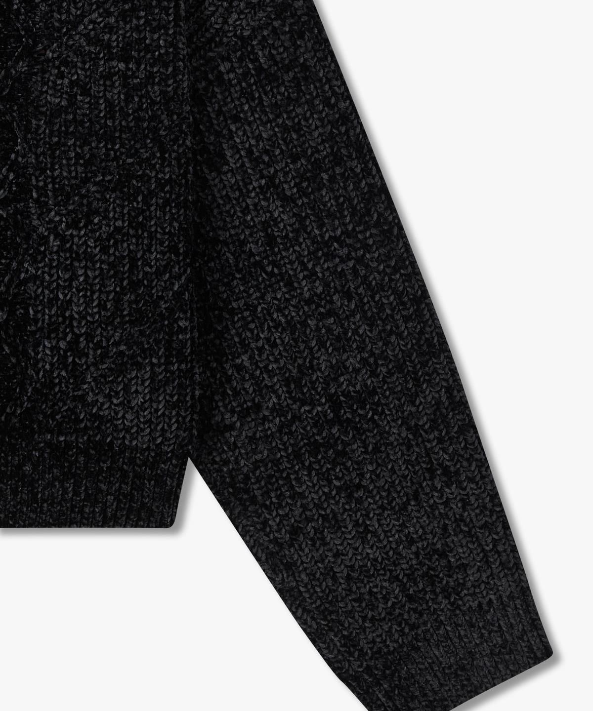 아르마니 익스체인지(ARMANI EXCHANGE) 여성 드롭 숄더 크롭 니트 풀오버 _블랙_A425332508