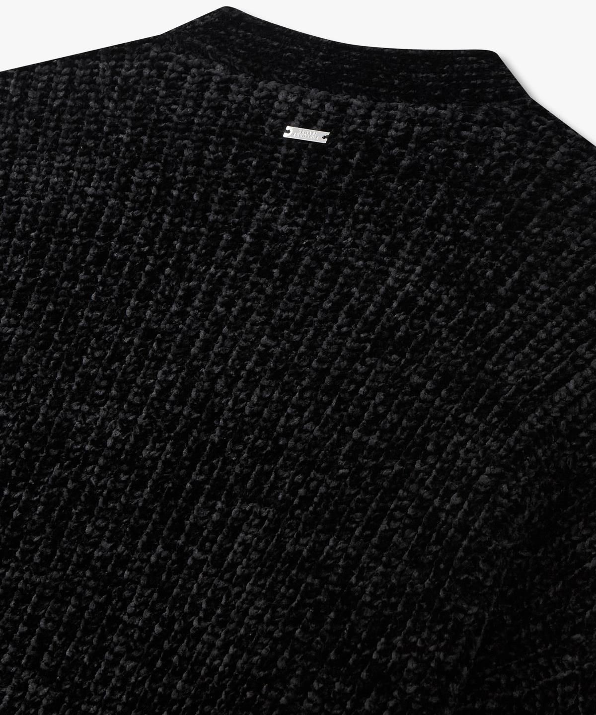 아르마니 익스체인지(ARMANI EXCHANGE) 여성 드롭 숄더 크롭 니트 풀오버 _블랙_A425332508