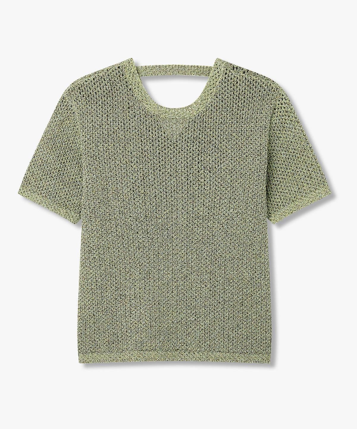 아르마니 익스체인지(ARMANI EXCHANGE) 여성 백 스트랩 메탈릭 풀오버 _그린_A426132507