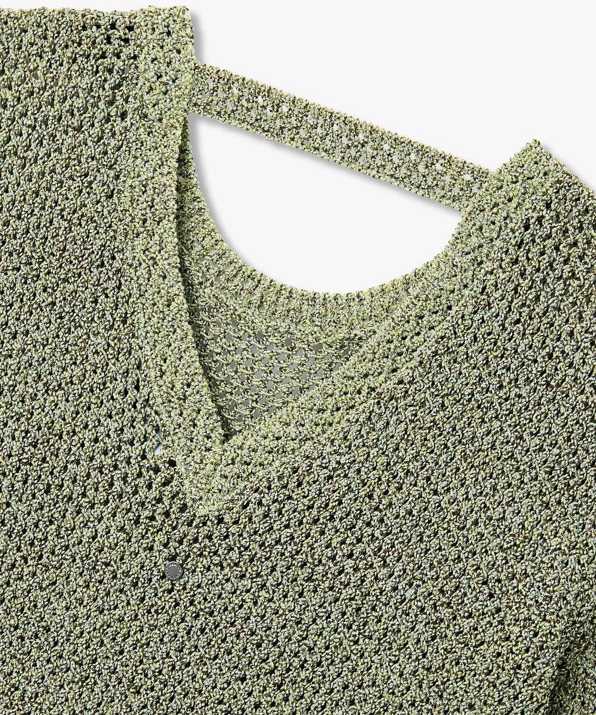 아르마니 익스체인지(ARMANI EXCHANGE) 여성 백 스트랩 메탈릭 풀오버 _그린_A426132507