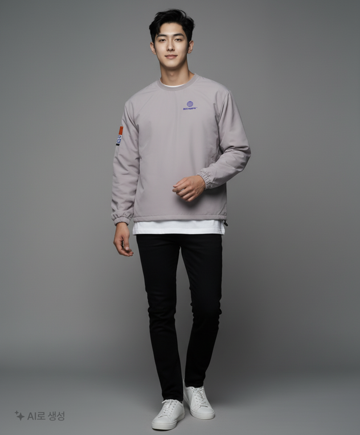 본챔스(BORN CHAMPS) BC 스크린 바람막이 맨투맨 CESCMMT02GY M