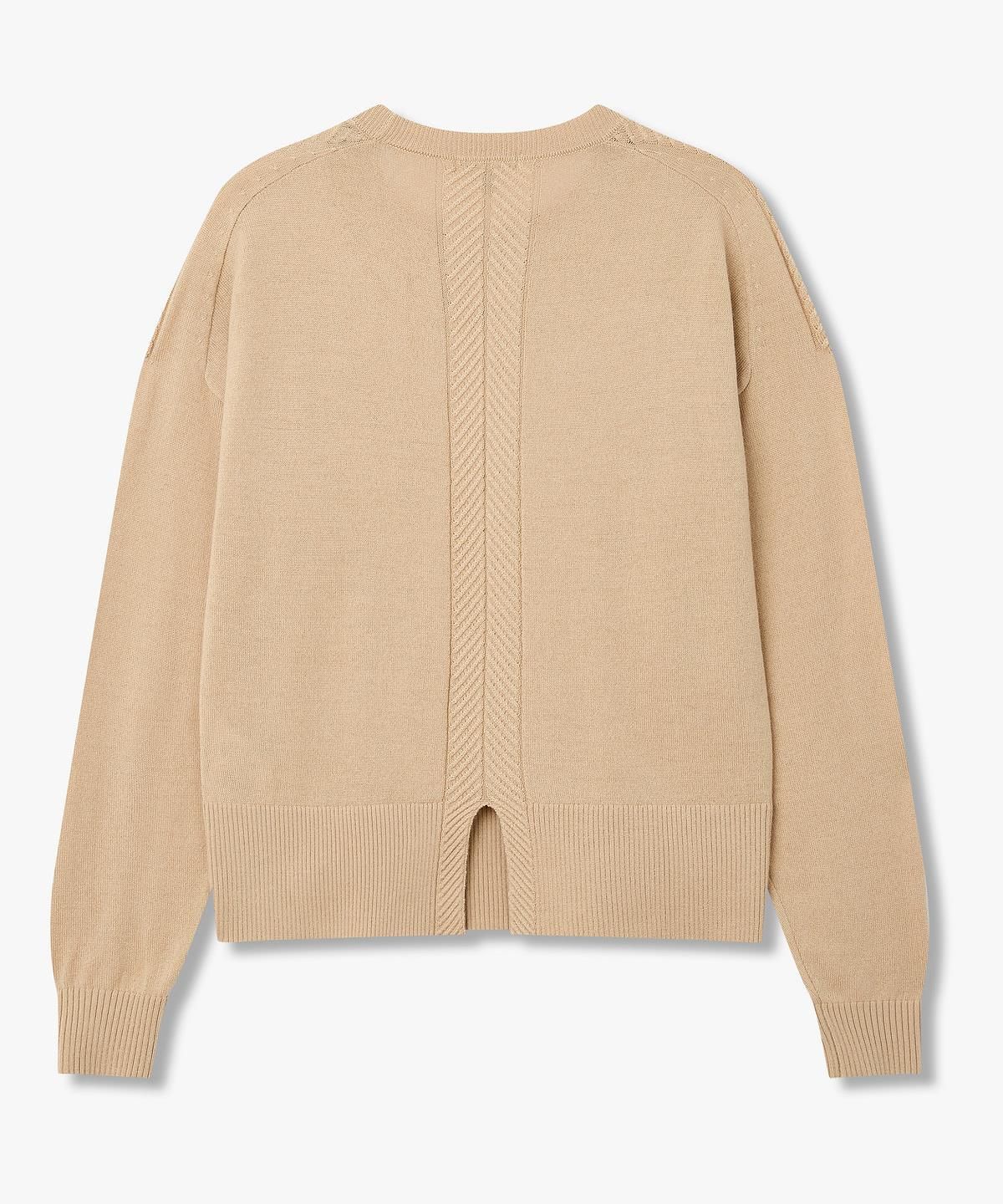 아르마니 익스체인지(ARMANI EXCHANGE) 여성 쉐브론 트리밍 울 블렌드 풀오버 _오트_A426132501