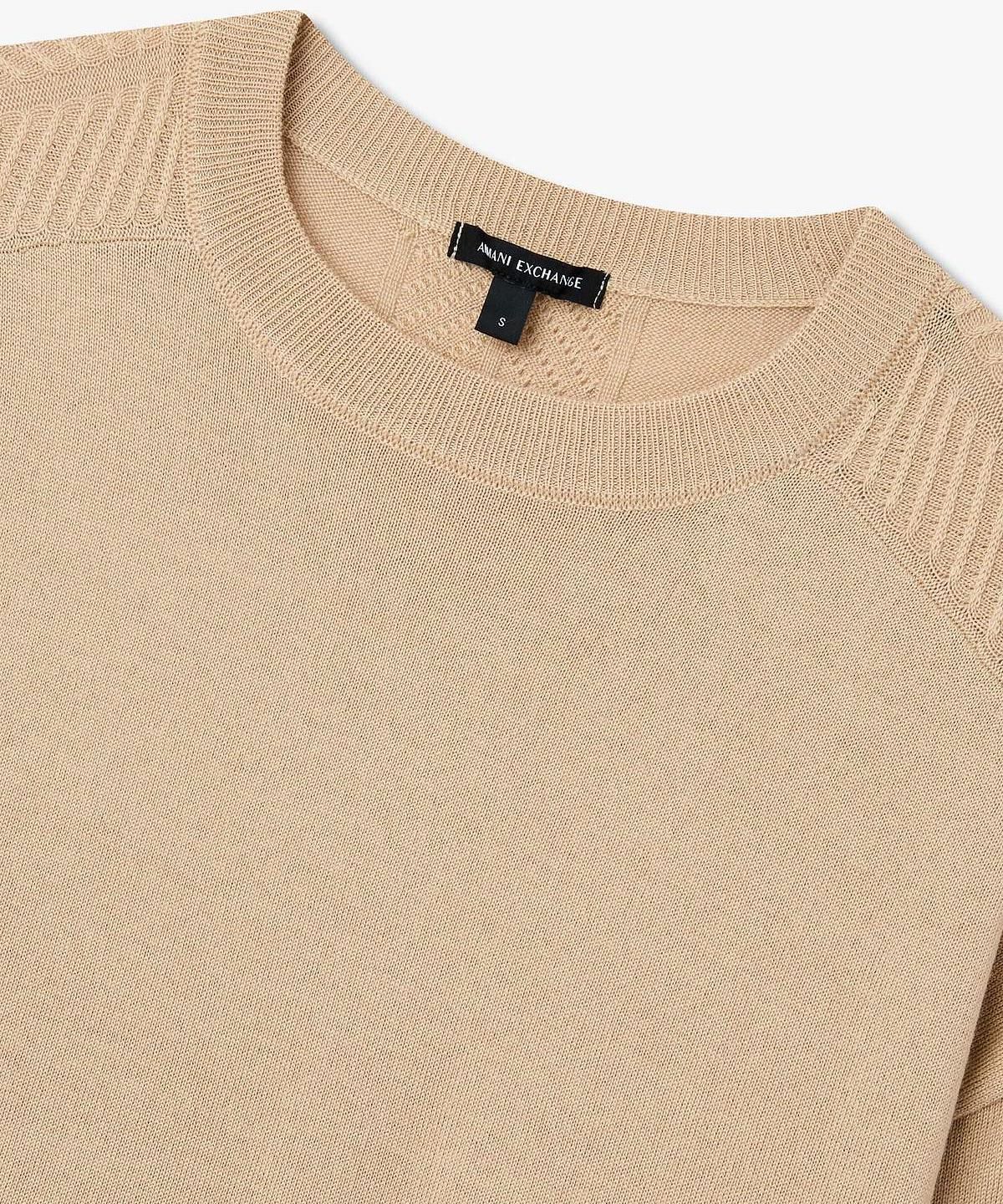 아르마니 익스체인지(ARMANI EXCHANGE) 여성 쉐브론 트리밍 울 블렌드 풀오버 _오트_A426132501