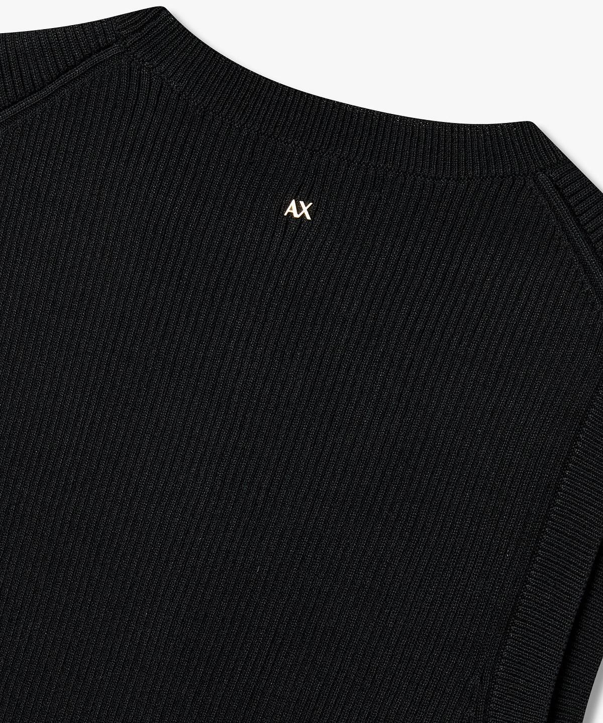 아르마니 익스체인지(ARMANI EXCHANGE) 여성 버튼업 슬리브리스 니트 탑 _블랙_A426132504