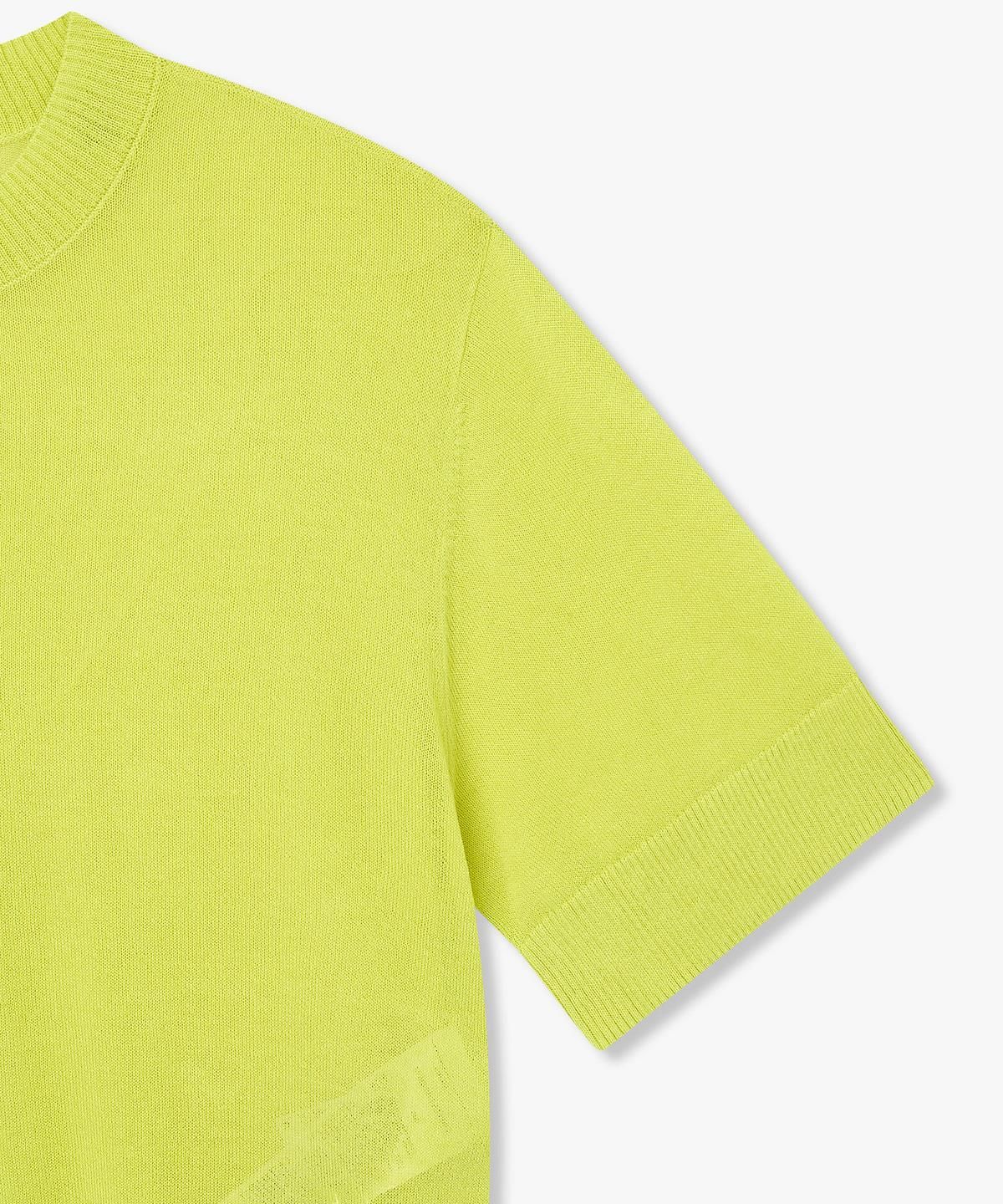아르마니 익스체인지(ARMANI EXCHANGE) 여성 린넨 블렌드 백 슬릿 니트 풀오버 _라임_A426132511