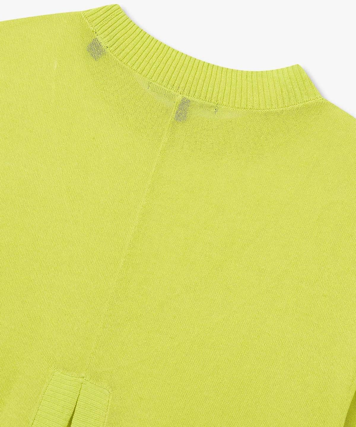 아르마니 익스체인지(ARMANI EXCHANGE) 여성 린넨 블렌드 백 슬릿 니트 풀오버 _라임_A426132511