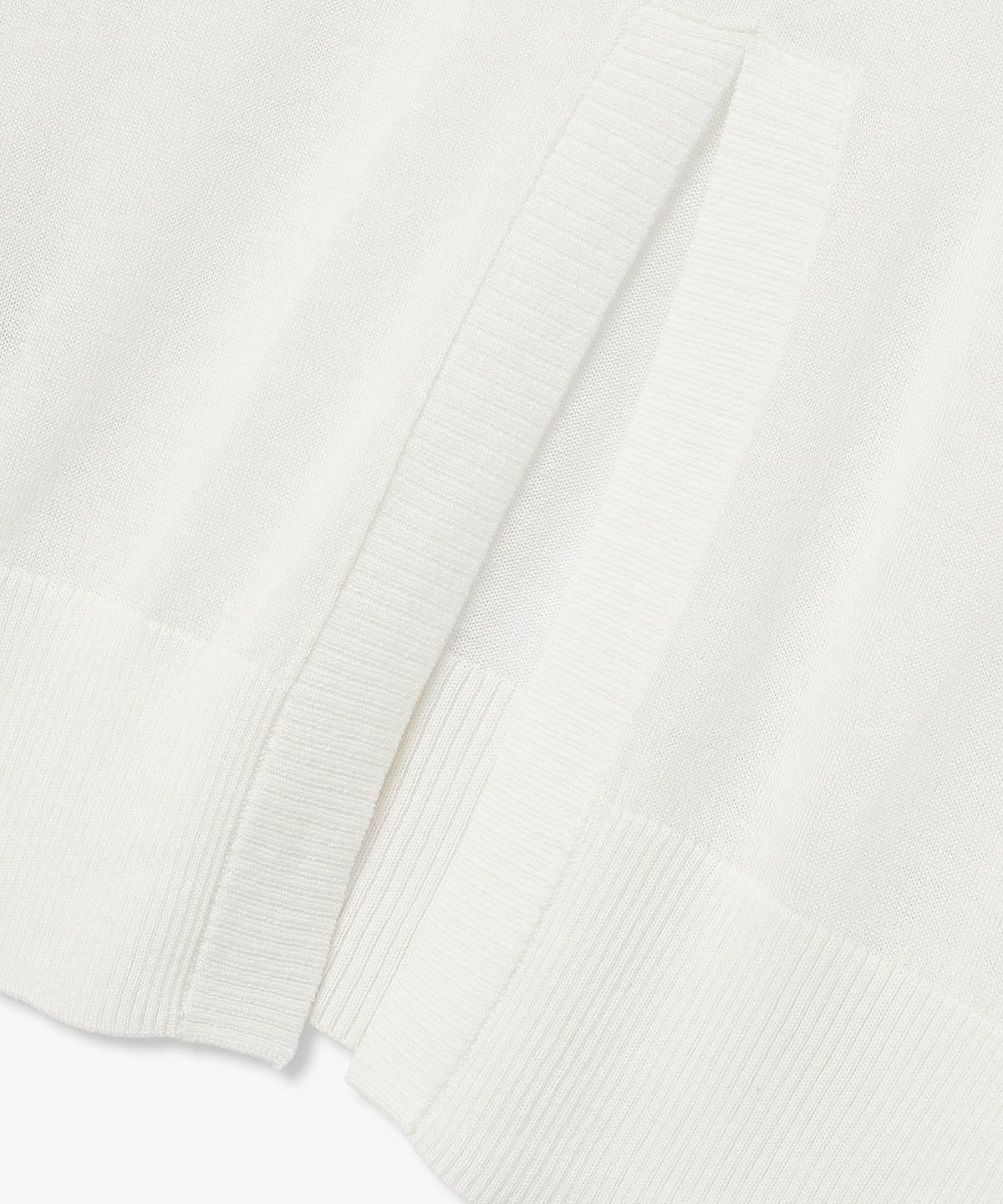 아르마니 익스체인지(ARMANI EXCHANGE) 여성 린넨 블렌드 백 슬릿 니트 풀오버 _화이트_A426132510