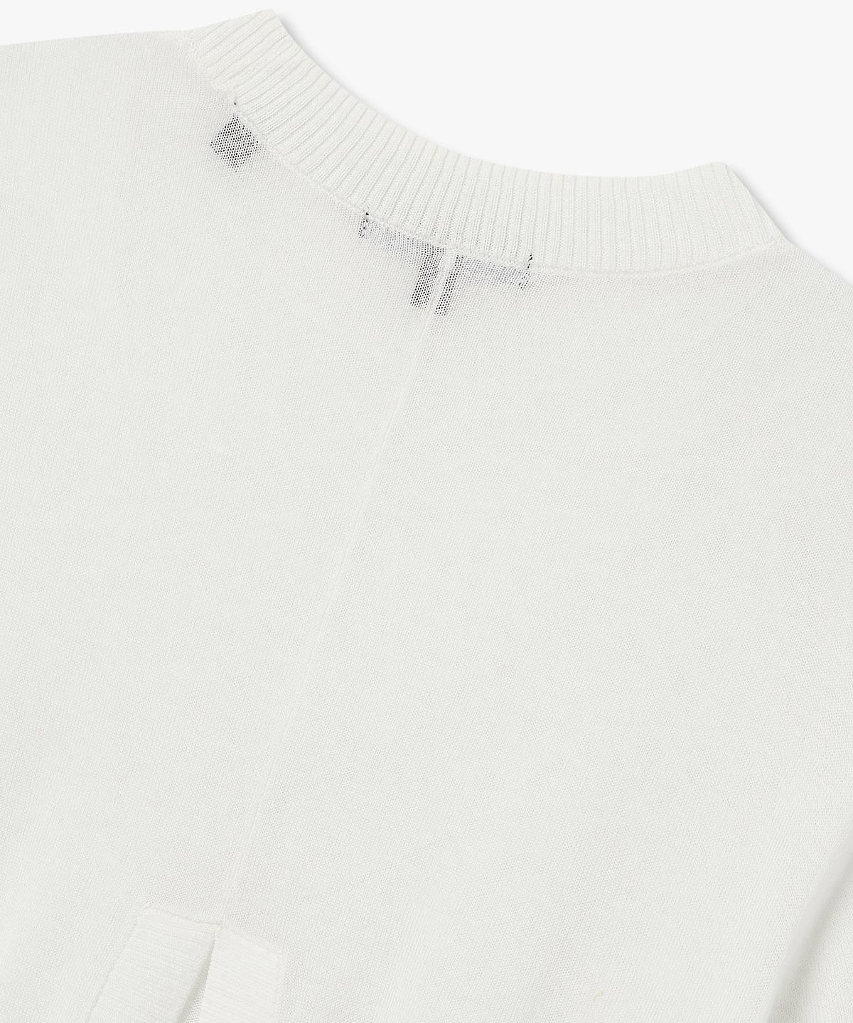 아르마니 익스체인지(ARMANI EXCHANGE) 여성 린넨 블렌드 백 슬릿 니트 풀오버 _화이트_A426132510