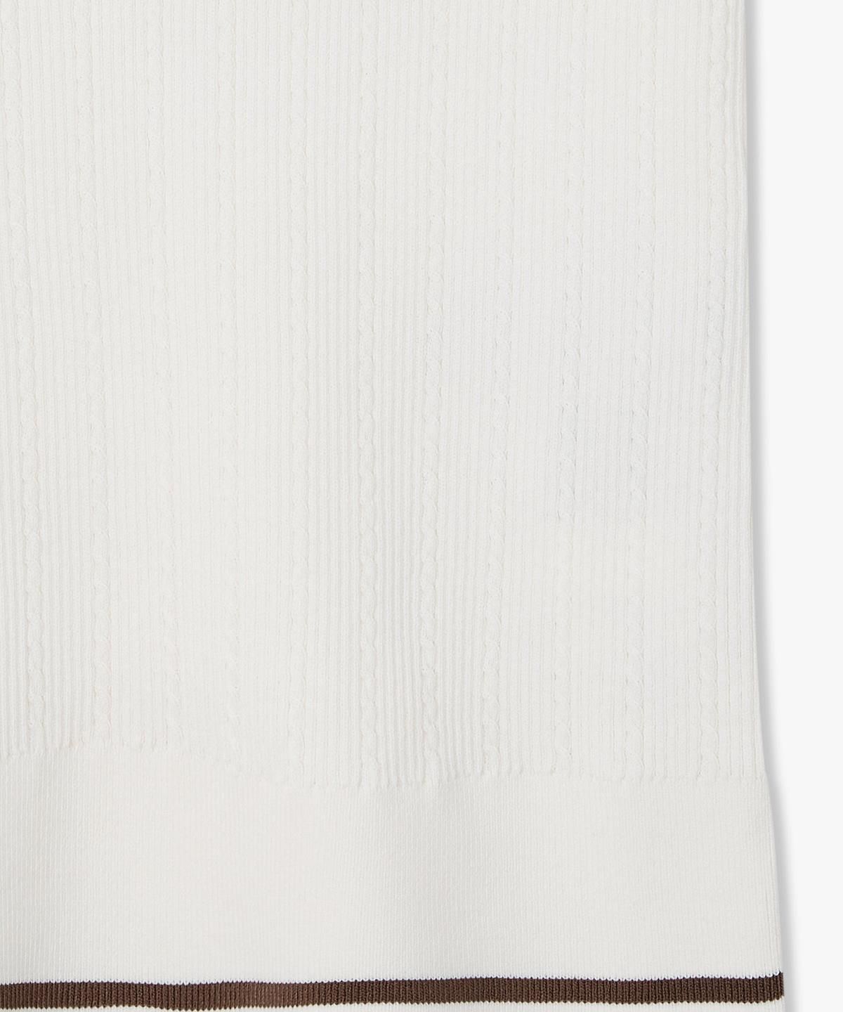 아르마니 익스체인지(ARMANI EXCHANGE) 여성 브이넥 숏 슬리브 폴로 니트 _아이보리_A426132505