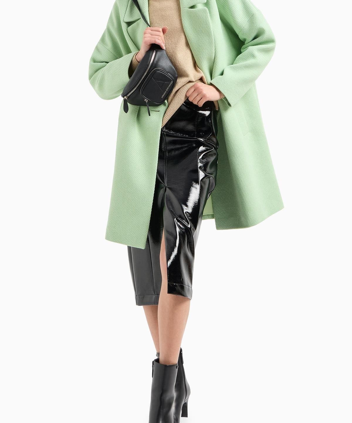 아르마니 익스체인지(ARMANI EXCHANGE) 여성 글리터 모크넥 니트 풀오버 _골드_A424332518