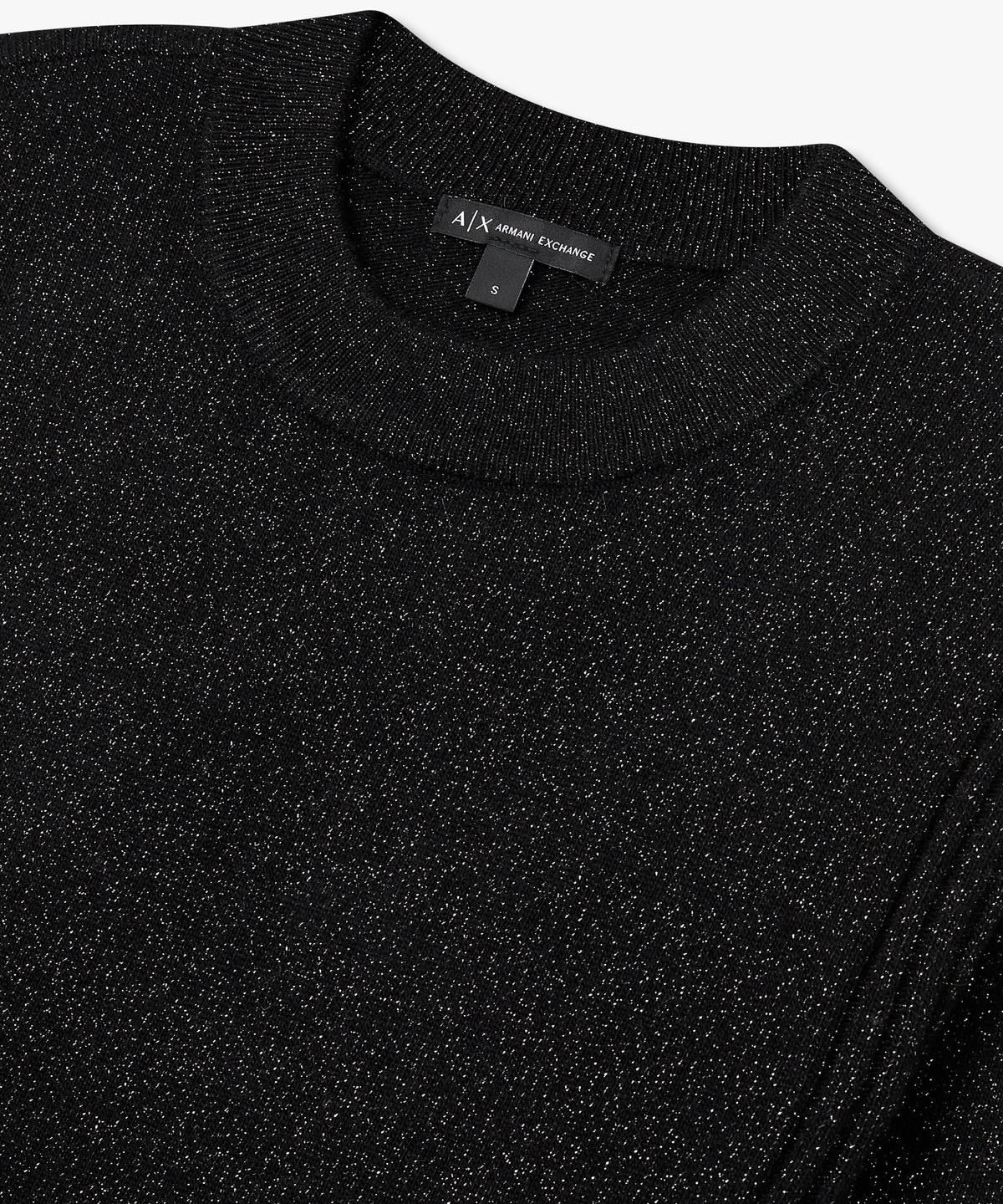 아르마니 익스체인지(ARMANI EXCHANGE) 여성 메탈릭 크루넥 니트 풀오버 _블랙_A425332511