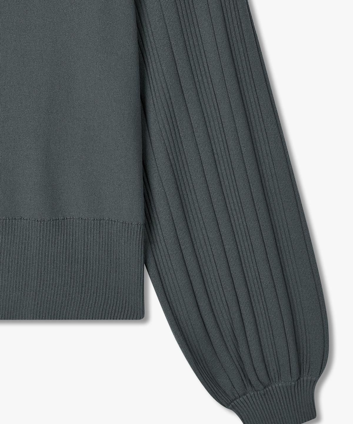 아르마니 익스체인지(ARMANI EXCHANGE) 여성 히든 스냅 버튼 니트 가디건 _스틸그레이_A425332502