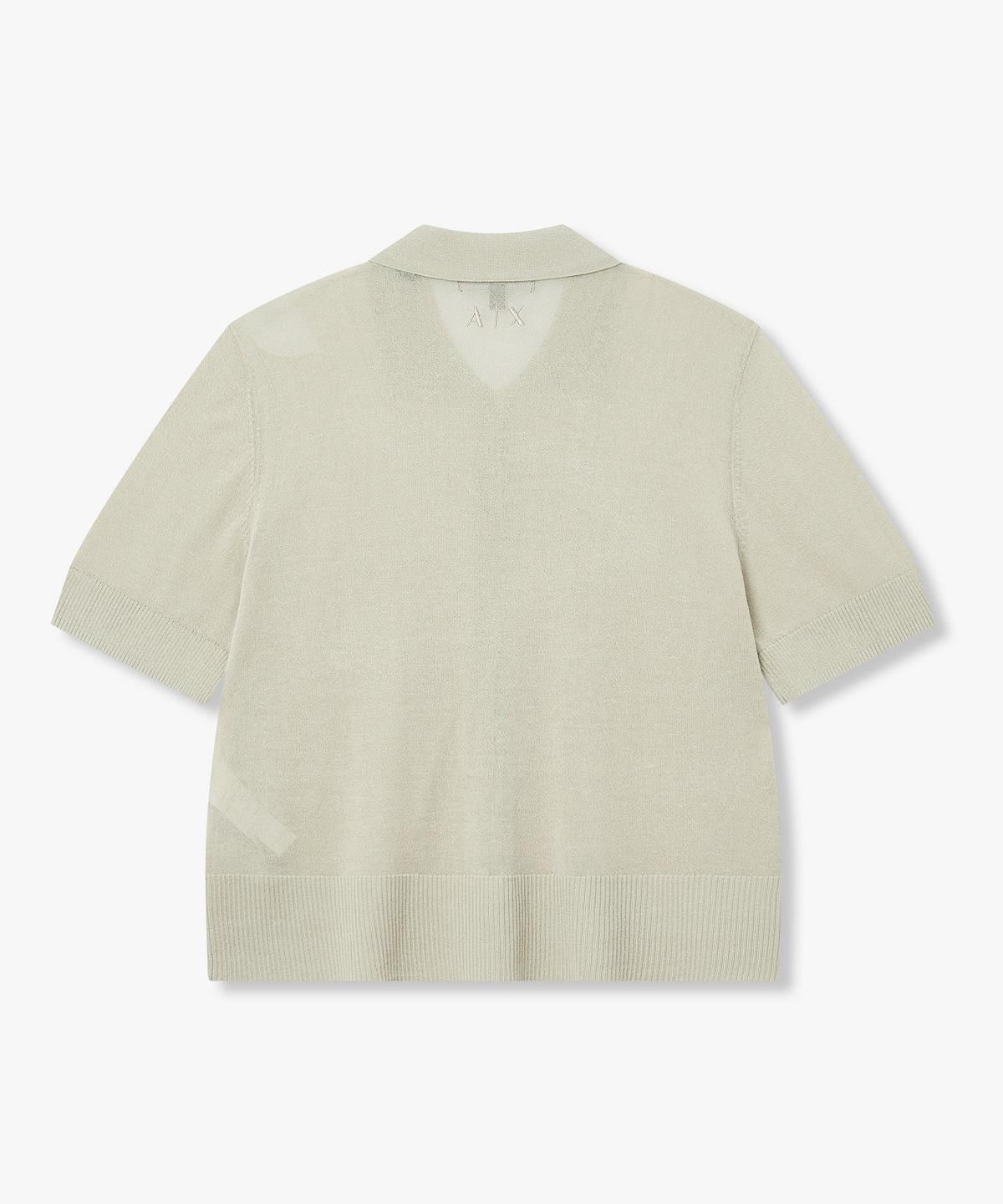 아르마니 익스체인지(ARMANI EXCHANGE) 여성 린넨 브렌드 숏 슬리브 가디건 _라이트 카키_A426132509