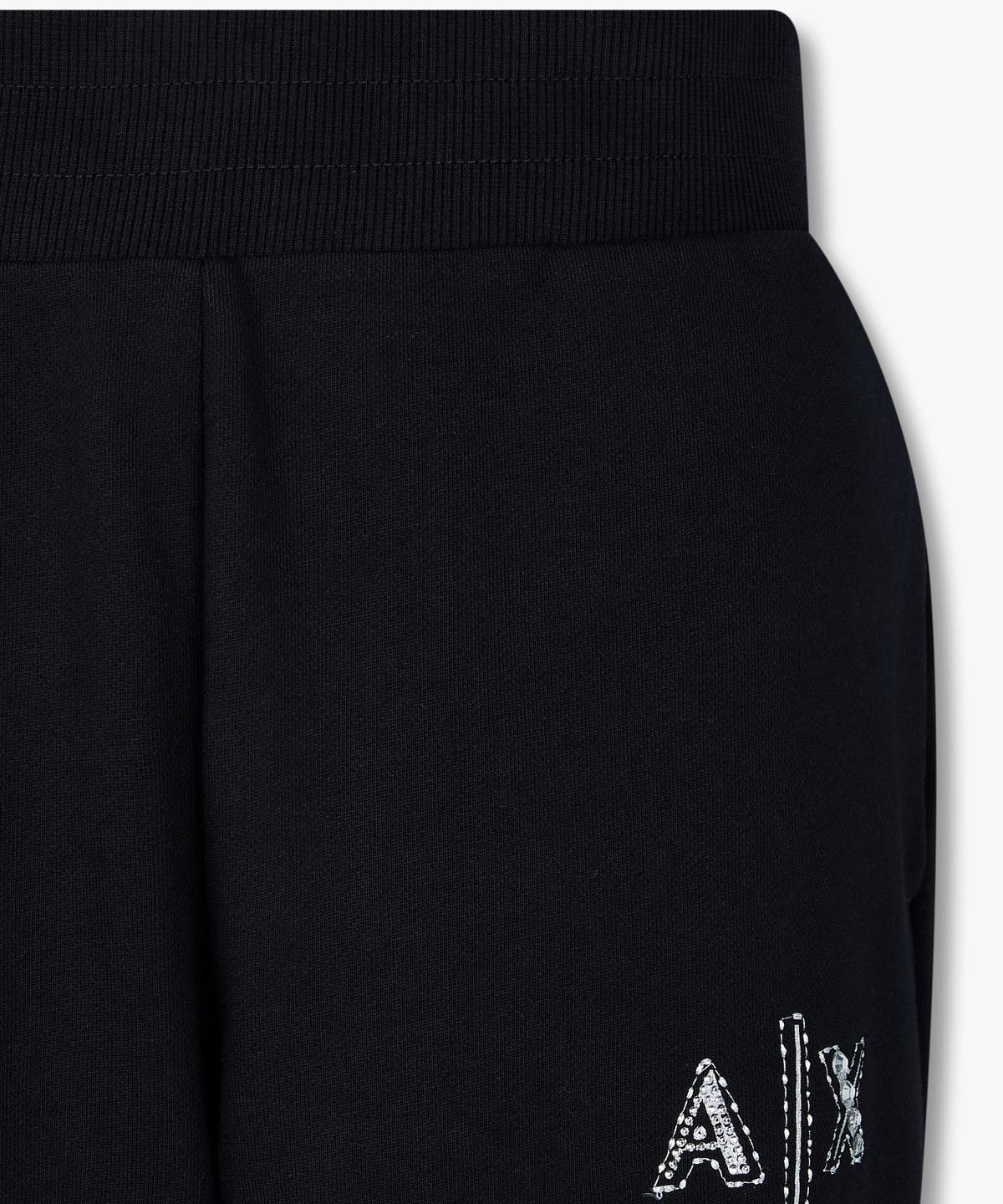 아르마니 익스체인지(ARMANI EXCHANGE) 여성 핫픽스 로고 조거 팬츠 _블랙_A425141504