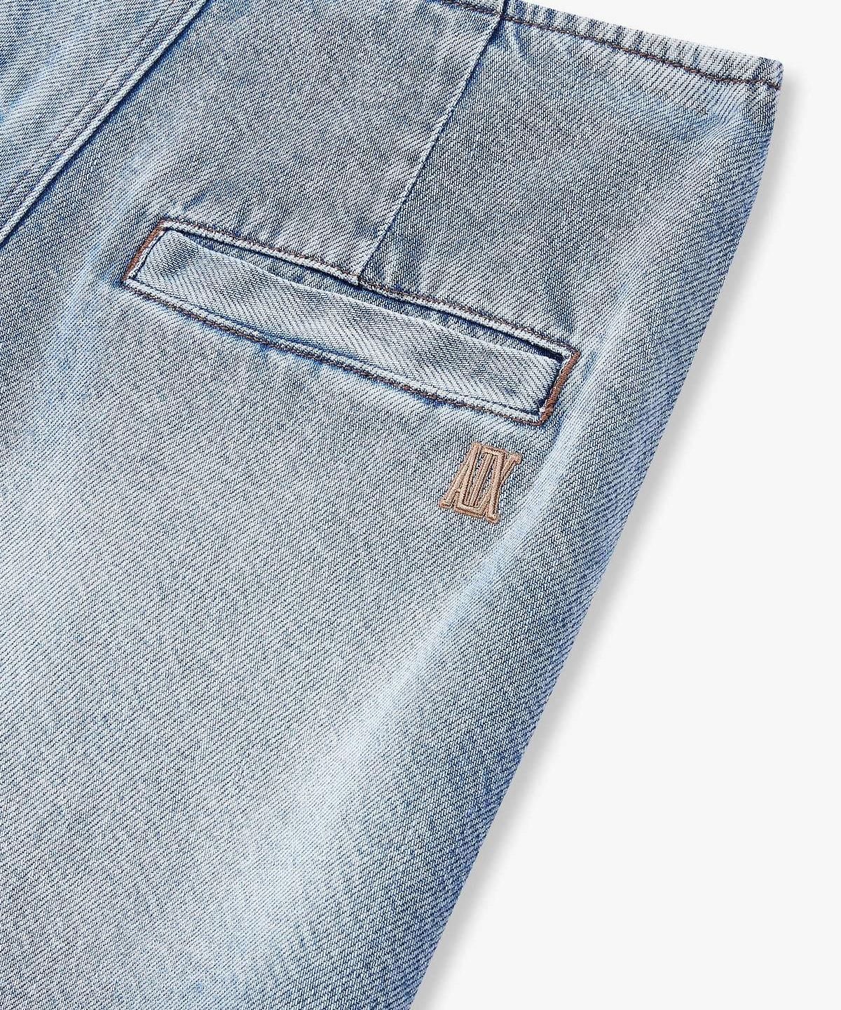 아르마니 익스체인지(ARMANI EXCHANGE) 여성 스냅 버튼 랩 데님 쇼츠 _블루_A426141507
