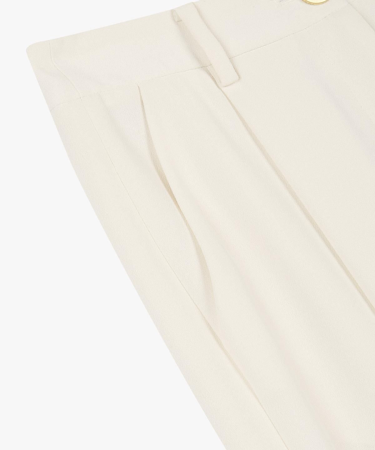 아르마니 익스체인지(ARMANI EXCHANGE) 여성 원 턱 플리츠 와이드 팬츠 _아이보리_A426141504