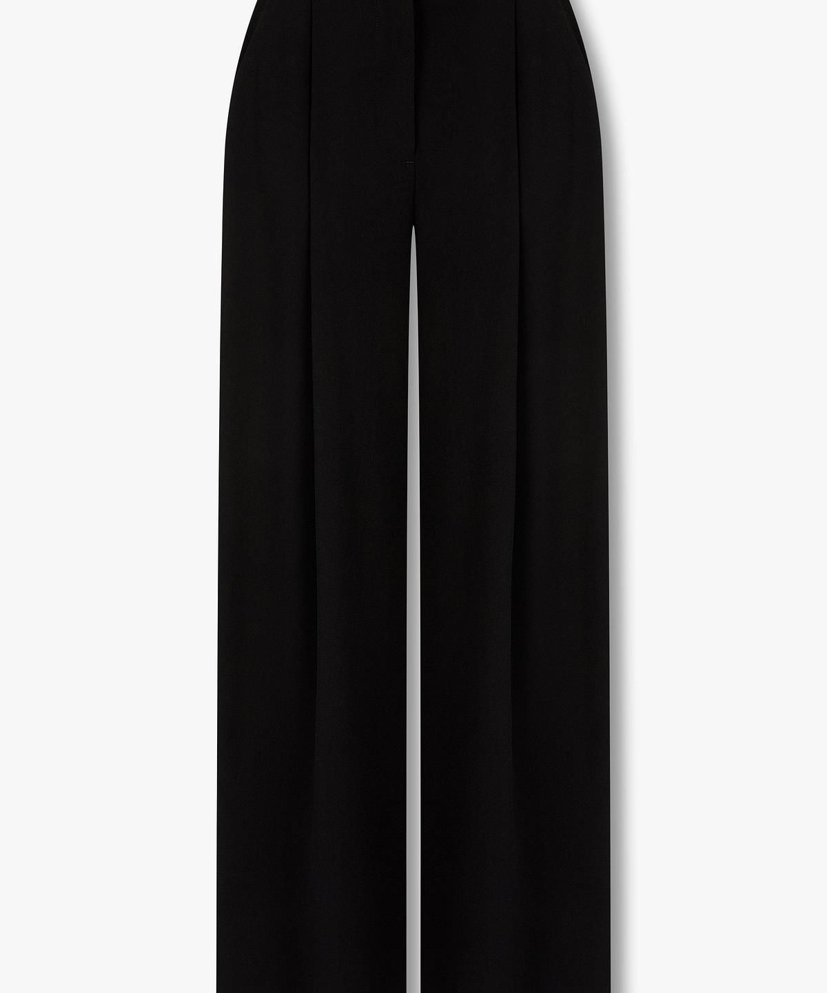 아르마니 익스체인지(ARMANI EXCHANGE) 여성 원 턱 플리츠 와이드 팬츠 _블랙_A426141505