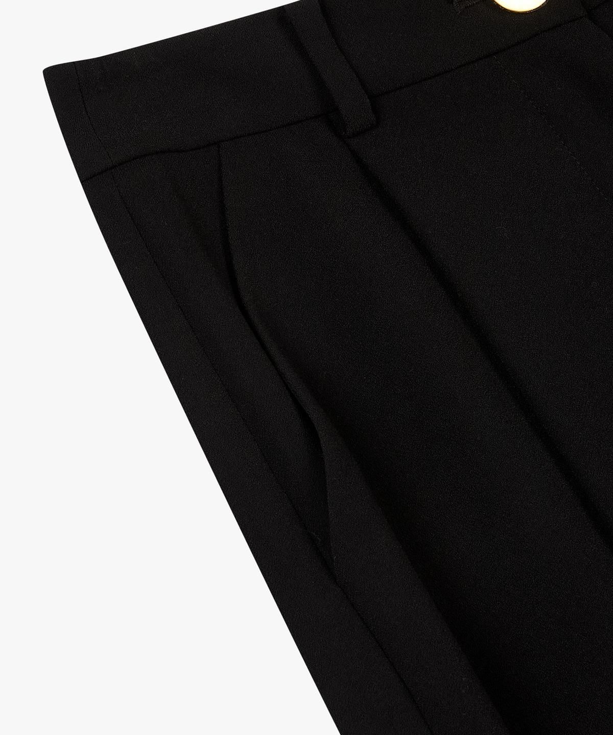 아르마니 익스체인지(ARMANI EXCHANGE) 여성 원 턱 플리츠 와이드 팬츠 _블랙_A426141505