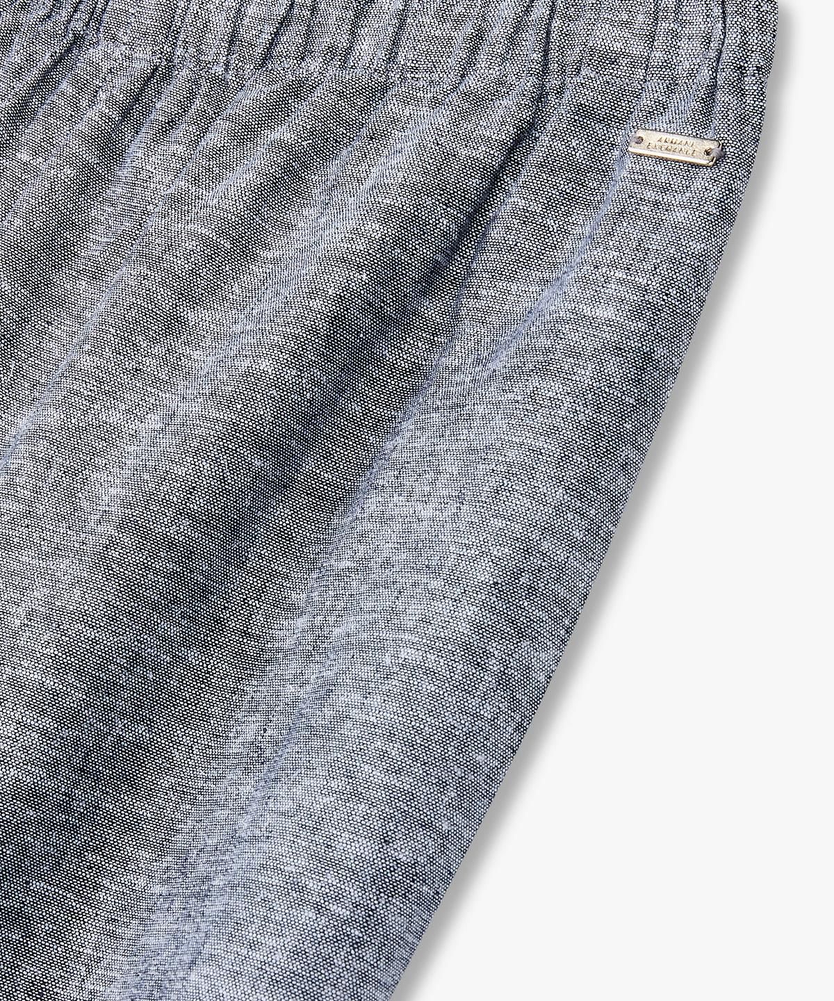 아르마니 익스체인지(ARMANI EXCHANGE) 여성 린넨 블렌드 밴딩 팬츠 _멜란지 그레이_A425141509