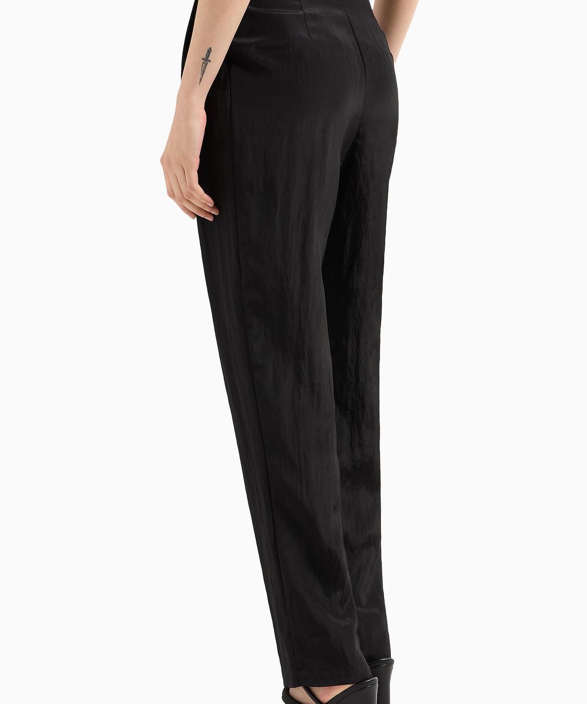 아르마니 익스체인지(ARMANI EXCHANGE) 여성 레이온 블렌드 투 턱 팬츠 _블랙_A425141511