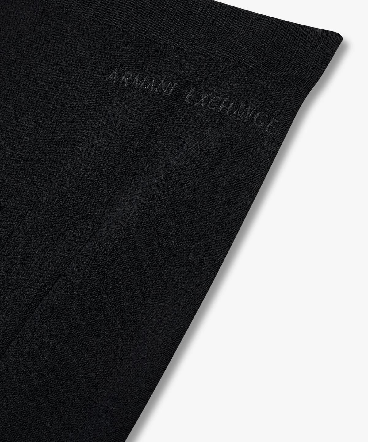 아르마니 익스체인지(ARMANI EXCHANGE) 여성 자수 로고 니트 밴딩 스커트 _블랙_A425342502