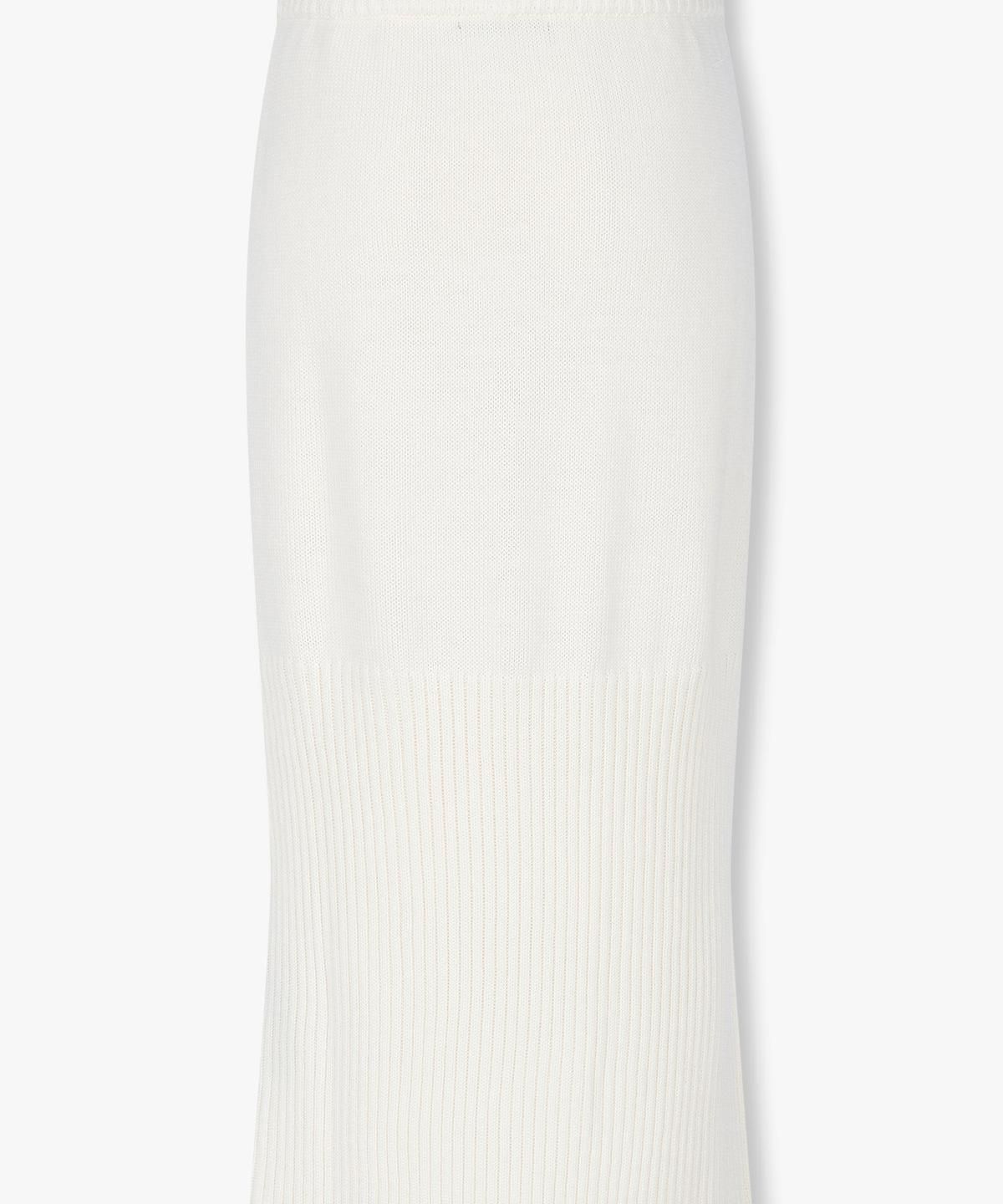 아르마니 익스체인지(ARMANI EXCHANGE) 여성 울 블렌드 리브드 니트 스커트 _아이보리_A425342503