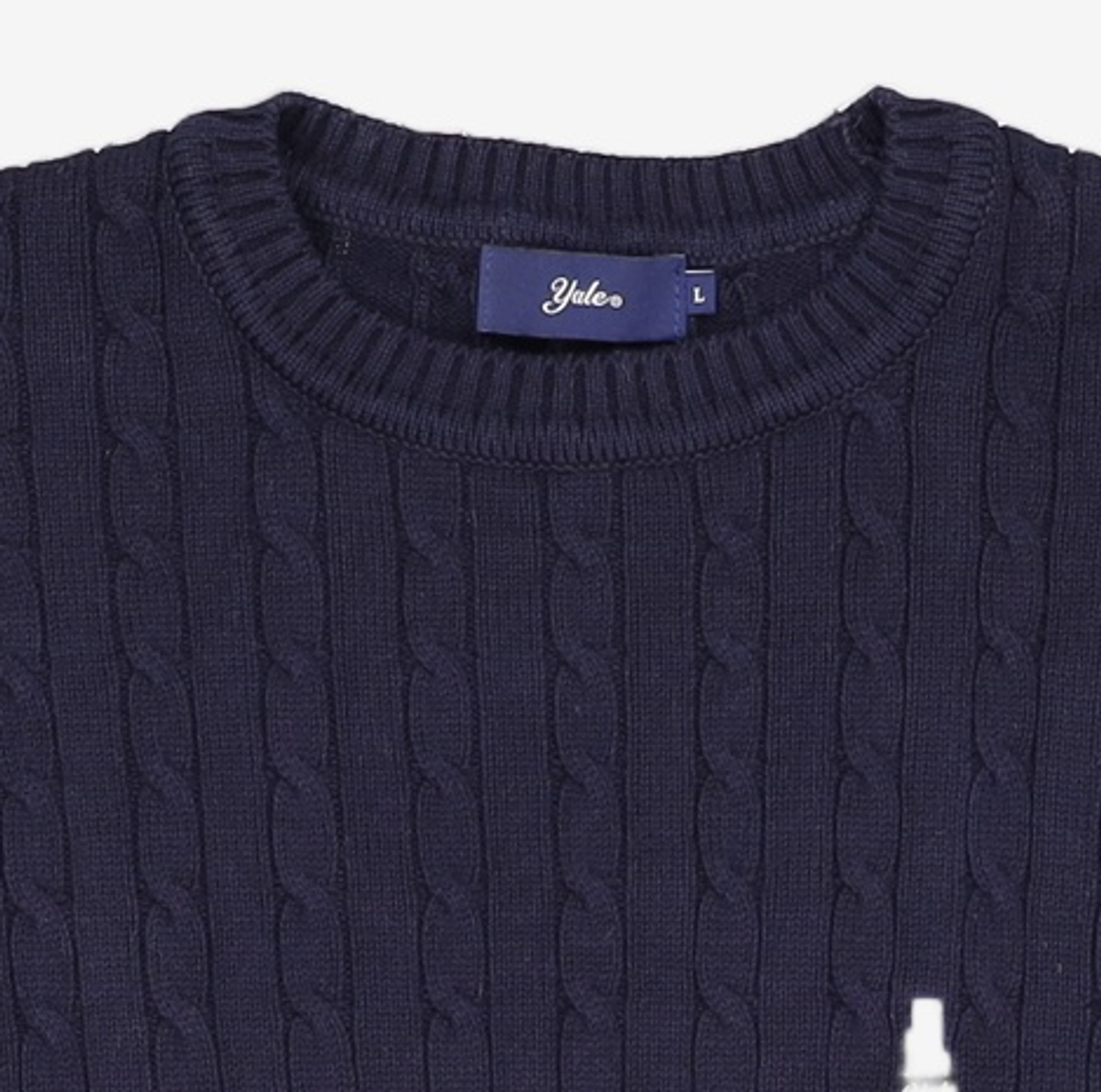 예일(YALE) HERITAGE DAN CABLE KNIT TEE NAVY L