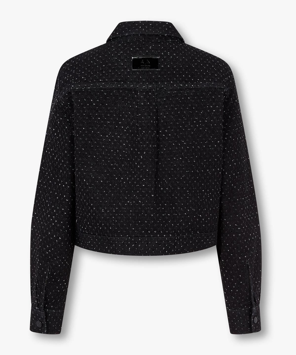 아르마니 익스체인지(ARMANI EXCHANGE) 여성 핫픽스 스트레치 데님 자켓 _블랙_A426110505