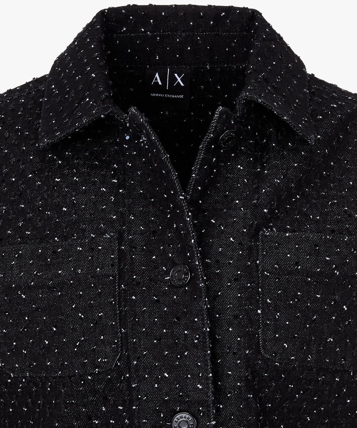 아르마니 익스체인지(ARMANI EXCHANGE) 여성 핫픽스 스트레치 데님 자켓 _블랙_A426110505