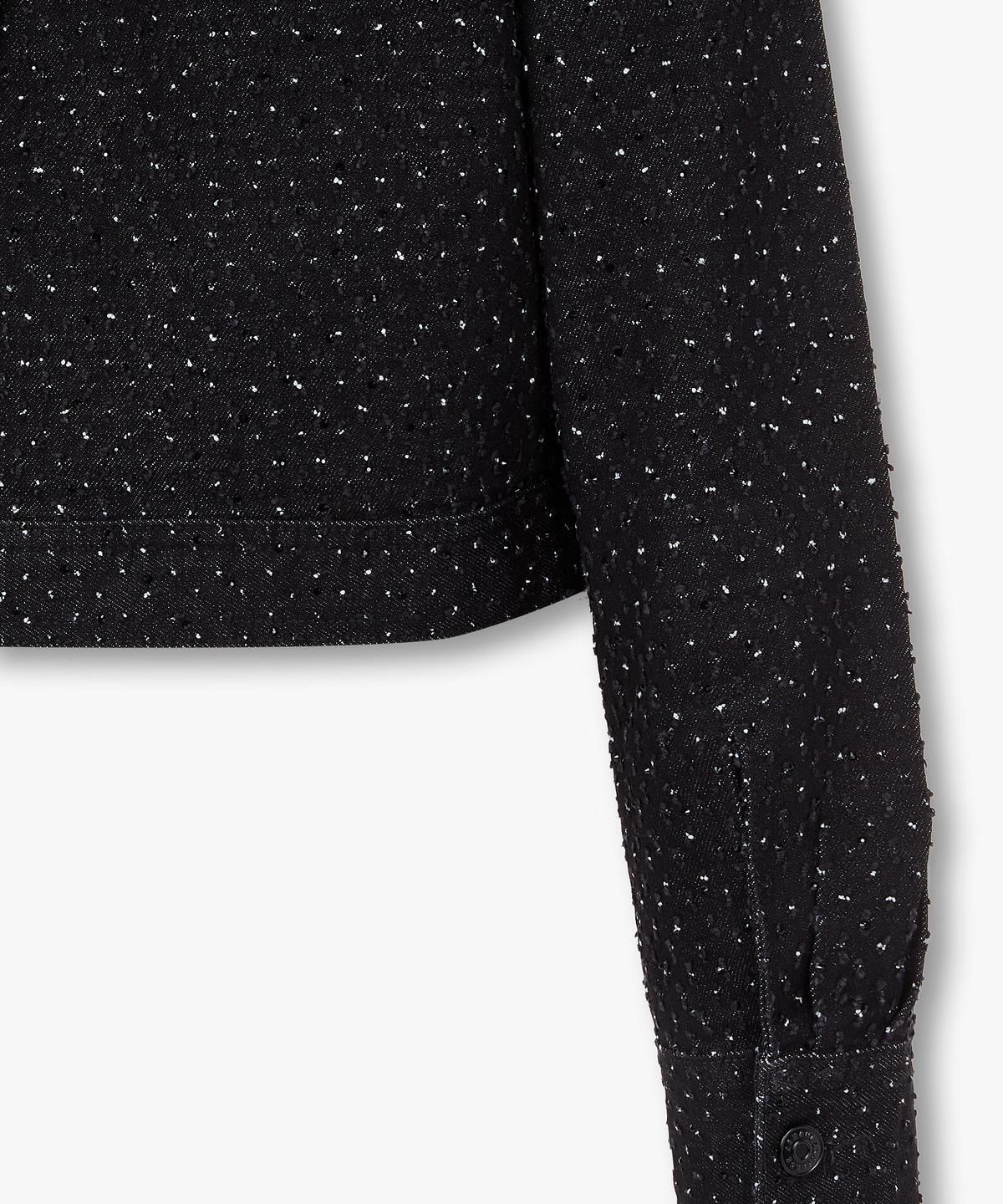 아르마니 익스체인지(ARMANI EXCHANGE) 여성 핫픽스 스트레치 데님 자켓 _블랙_A426110505