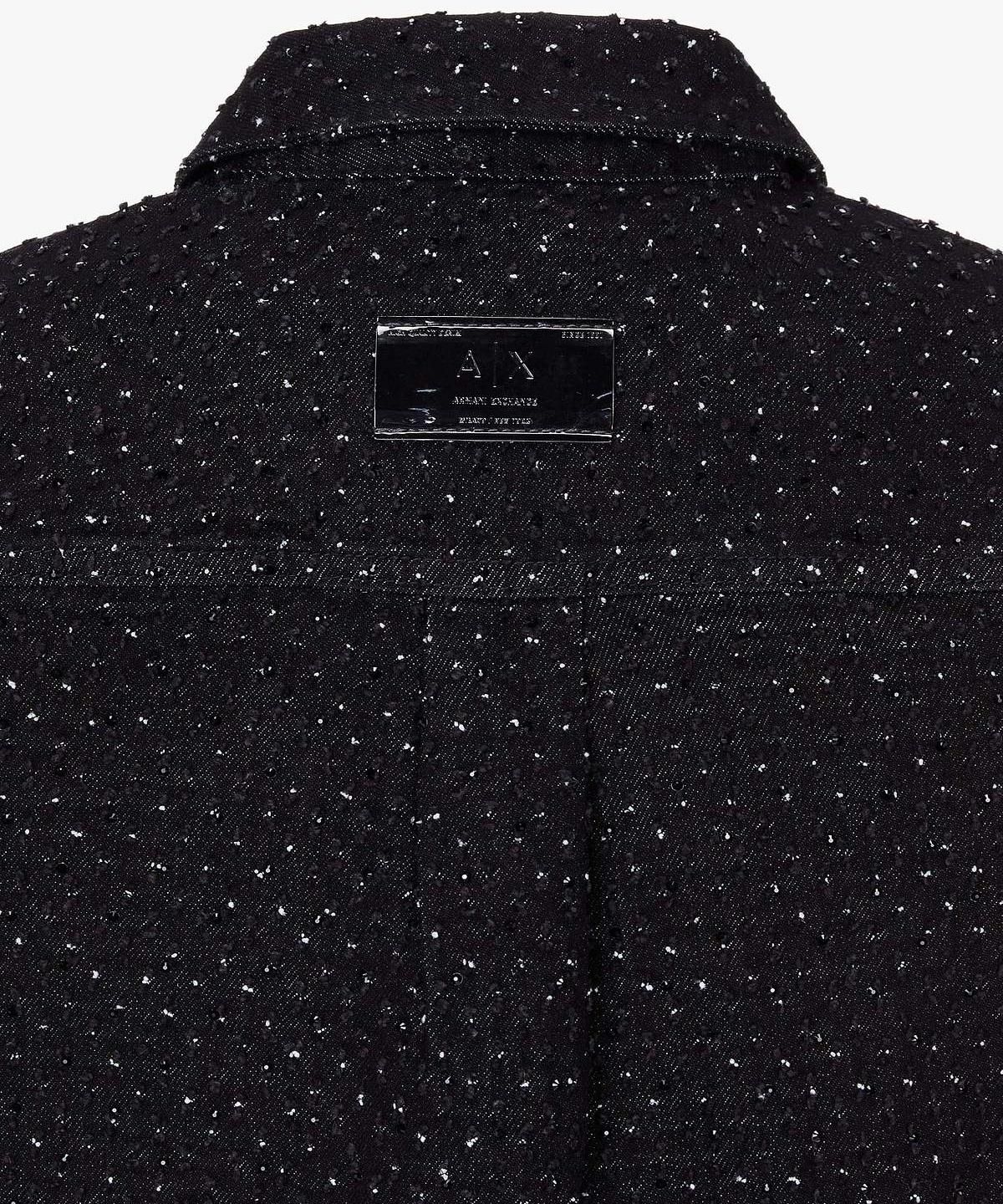 아르마니 익스체인지(ARMANI EXCHANGE) 여성 핫픽스 스트레치 데님 자켓 _블랙_A426110505