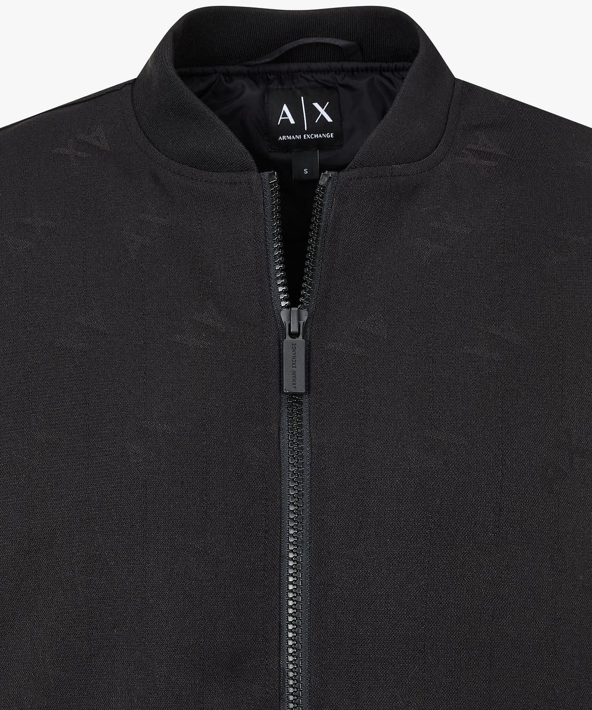 아르마니 익스체인지(ARMANI EXCHANGE) 여성 로고 자카드 패디드 블루종 자켓 _블랙_A426110503