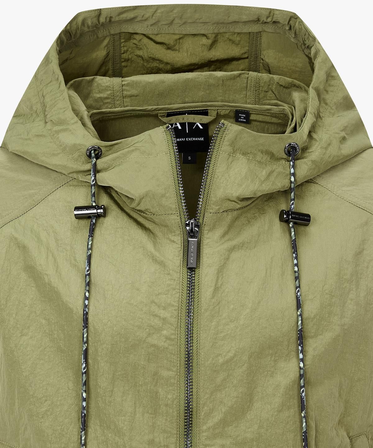 아르마니 익스체인지(ARMANI EXCHANGE) 여성 래글런 나일론 후디드 자켓 _올리브_A426110513