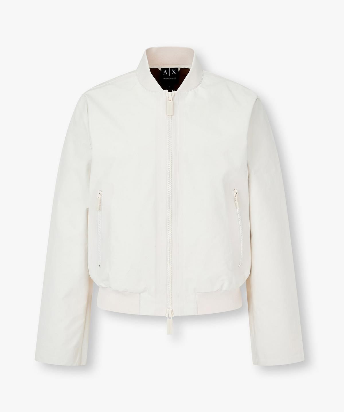 아르마니 익스체인지(ARMANI EXCHANGE) 여성 믹스 패브릭 크롭 블루종 자켓 _크림_A426110512