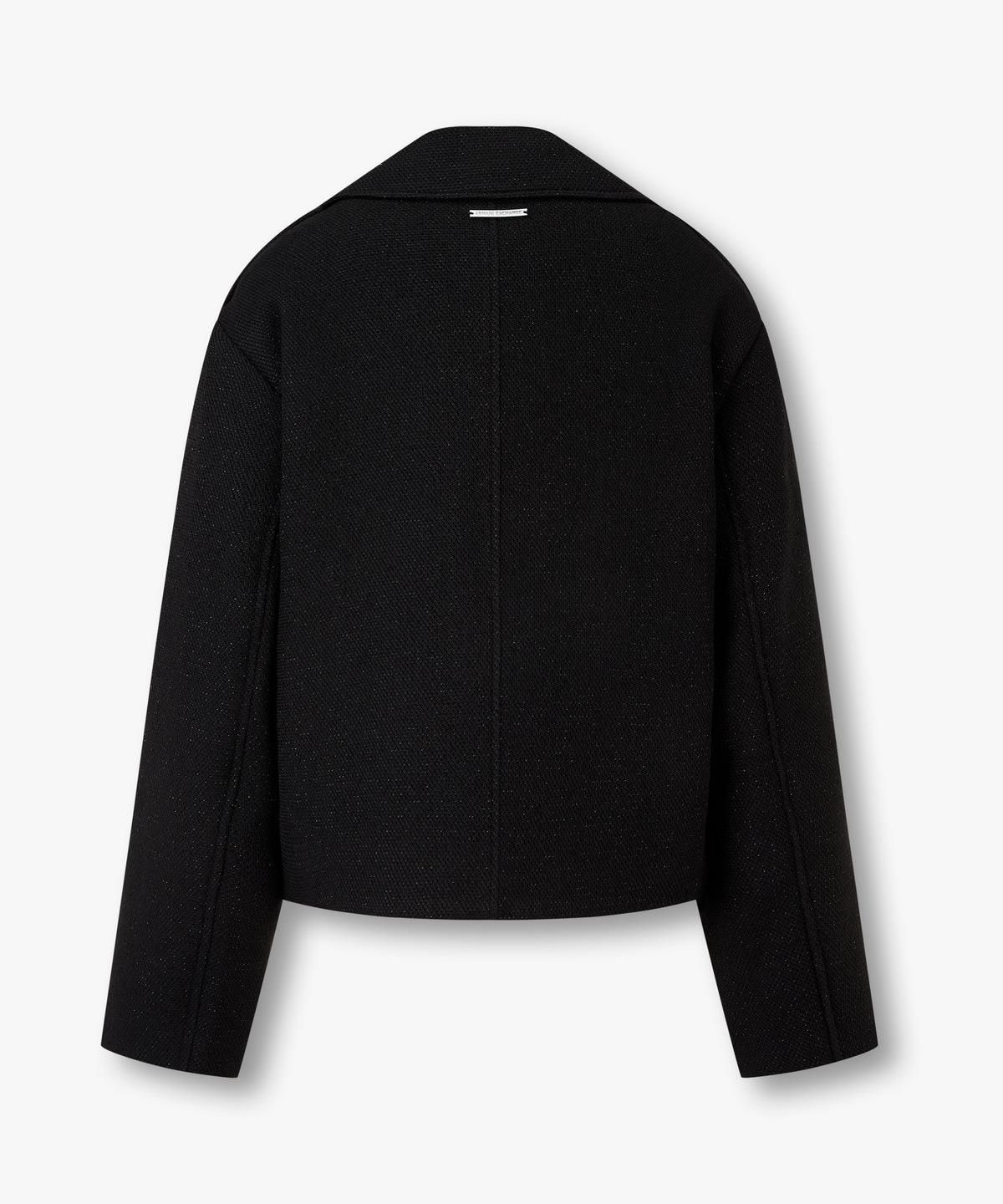 아르마니 익스체인지(ARMANI EXCHANGE) 여성 메탈릭 디테일 바이커 자켓 _블랙_A425310519