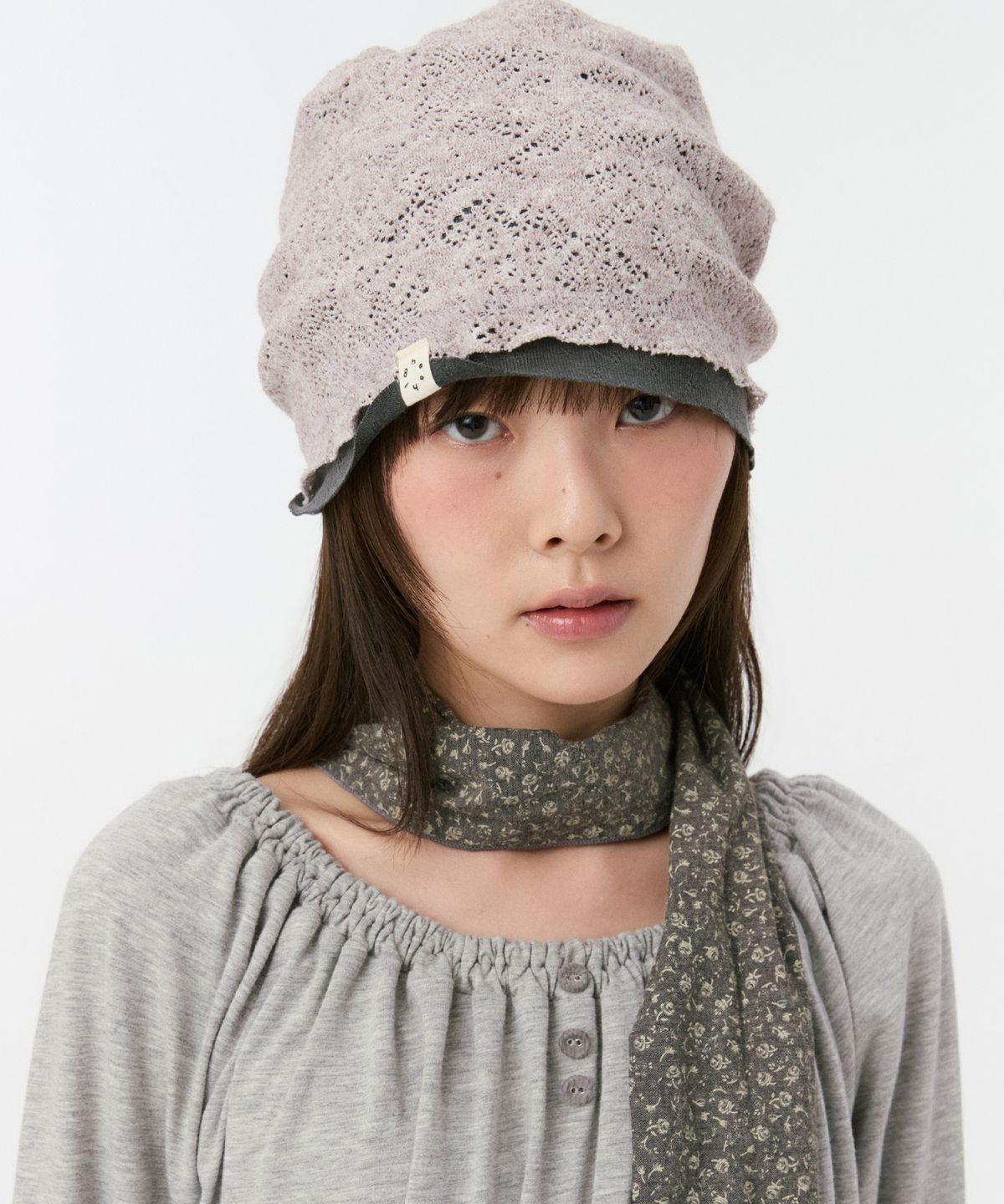오헤시오(OHESHIO) REVERSIBLE LAYERED KNIT BEANIE, PINK