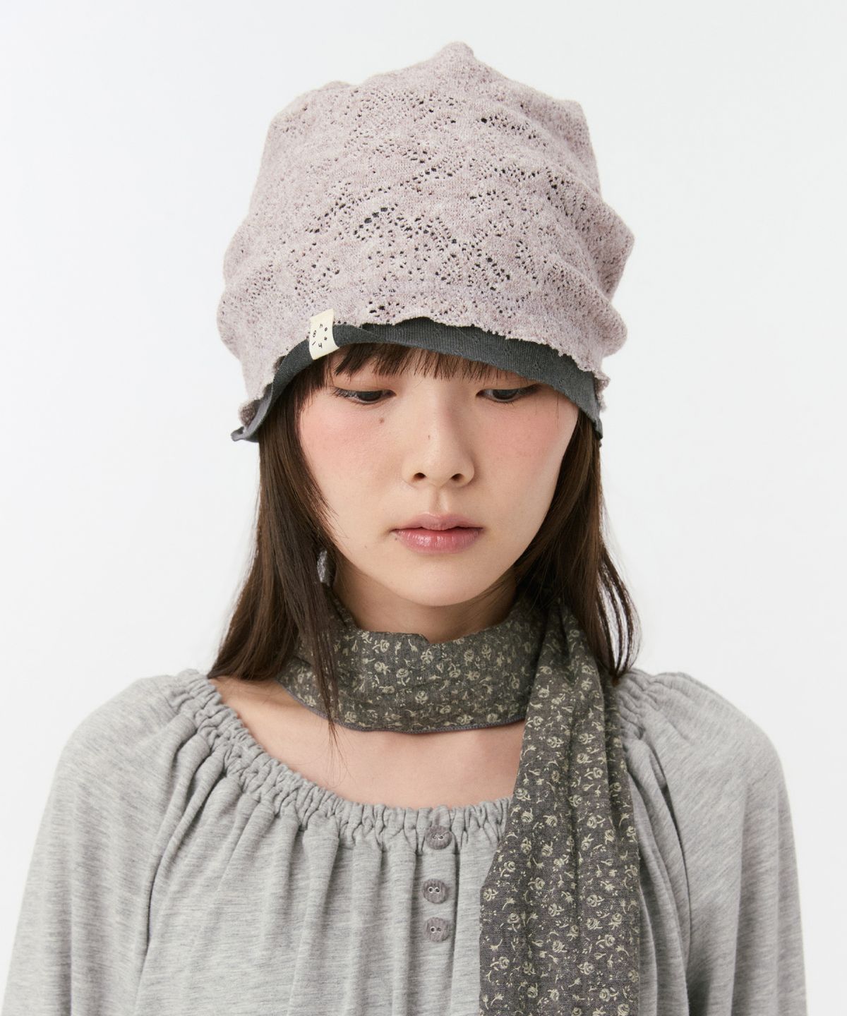오헤시오(OHESHIO) REVERSIBLE LAYERED KNIT BEANIE, PINK