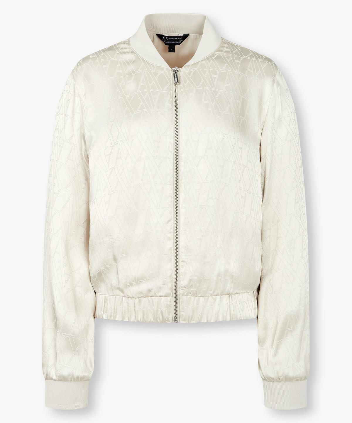아르마니 익스체인지(ARMANI EXCHANGE) 여성 글로시 로고 패턴 레이온 블루종 _라이트 베이지_A424310501