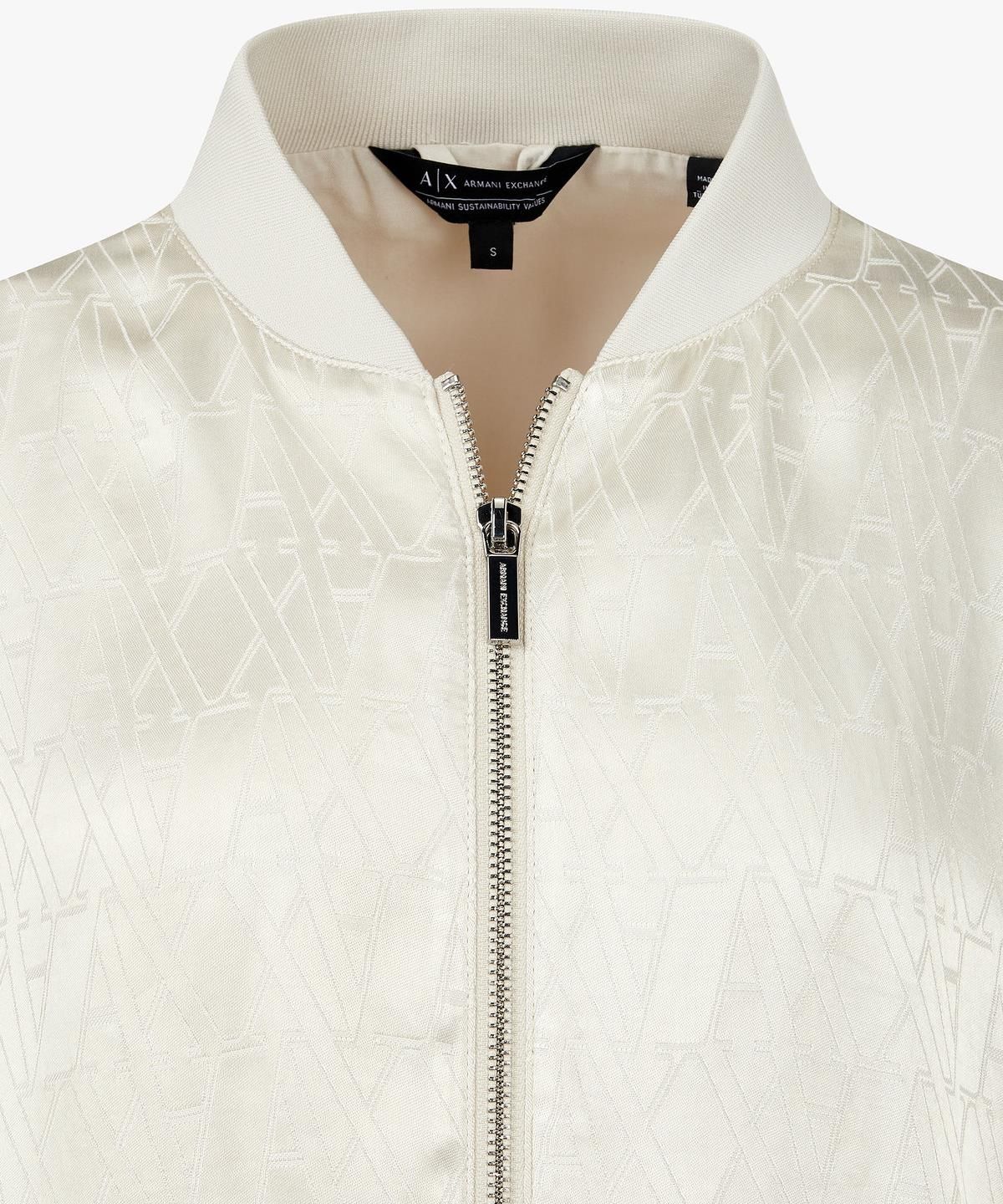 아르마니 익스체인지(ARMANI EXCHANGE) 여성 글로시 로고 패턴 레이온 블루종 _라이트 베이지_A424310501