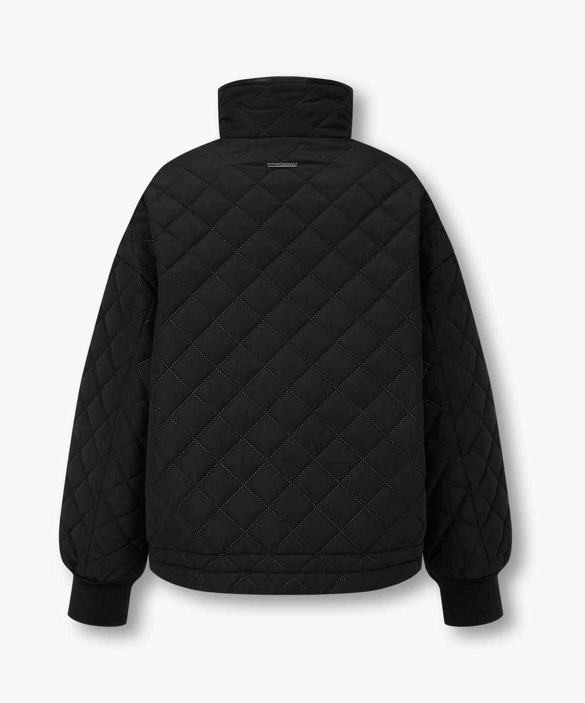 아르마니 익스체인지(ARMANI EXCHANGE) 여성 하이넥 다이아 퀼팅 패턴 자켓 _블랙_A425310507