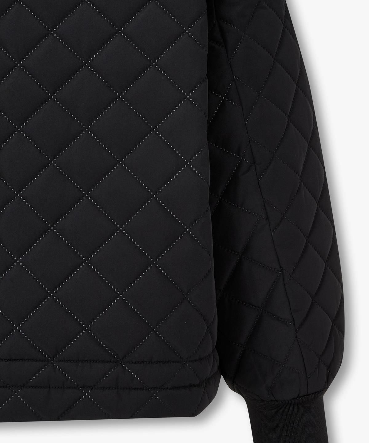 아르마니 익스체인지(ARMANI EXCHANGE) 여성 하이넥 다이아 퀼팅 패턴 자켓 _블랙_A425310507