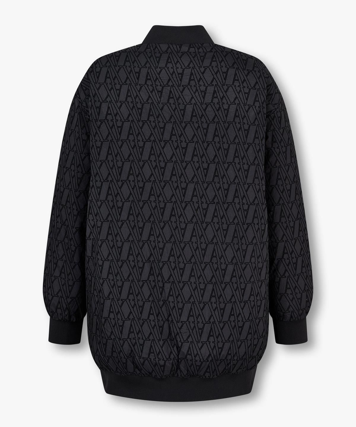 아르마니 익스체인지(ARMANI EXCHANGE) 여성 플록 로고 패턴 패디드 코트 _블랙_A424310510