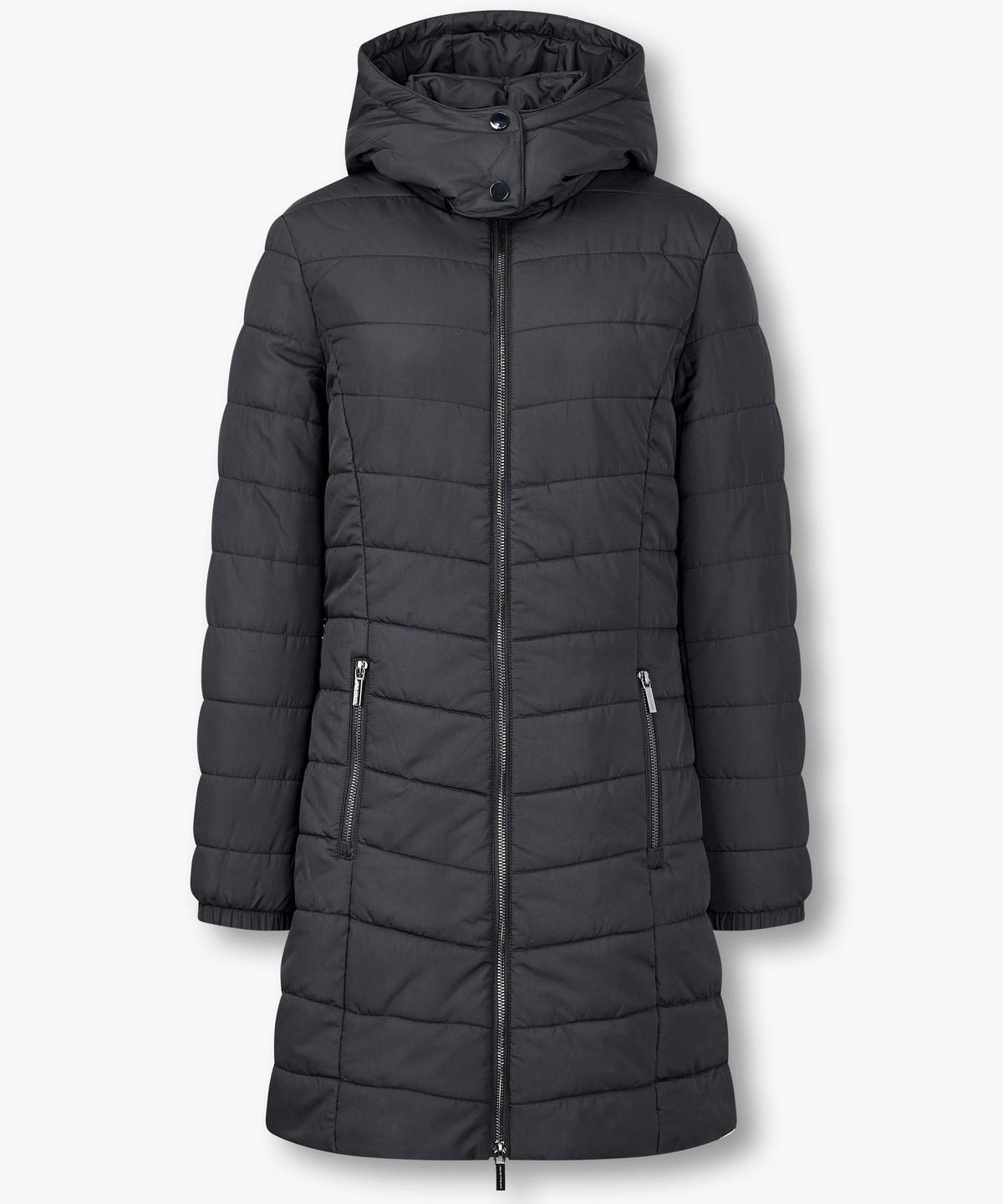 아르마니 익스체인지(ARMANI EXCHANGE) 여성 디태처블 후드 슬림 패딩 코트 _블랙_A424310520