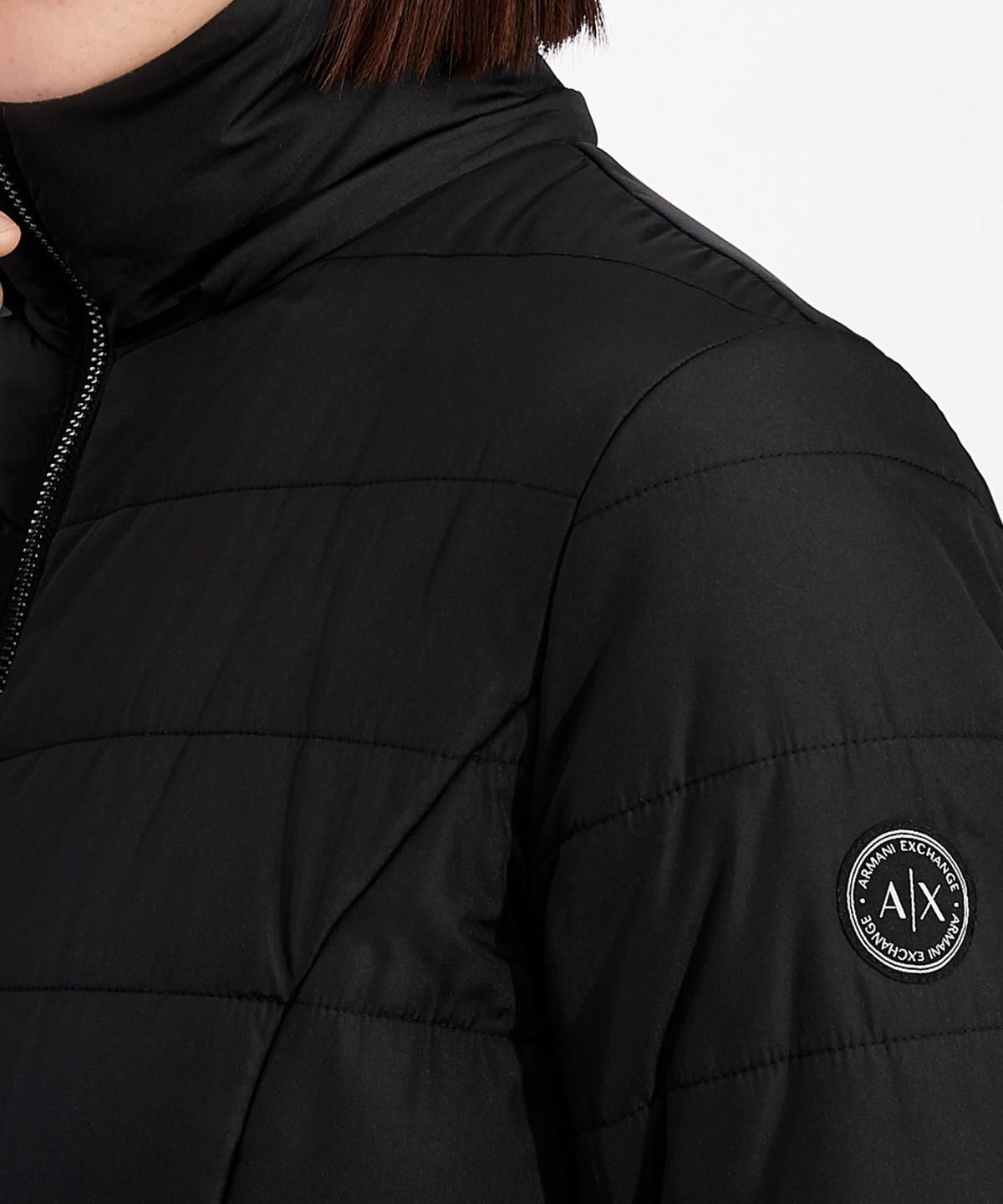 아르마니 익스체인지(ARMANI EXCHANGE) 여성 디태처블 후드 슬림 패딩 코트 _블랙_A424310520